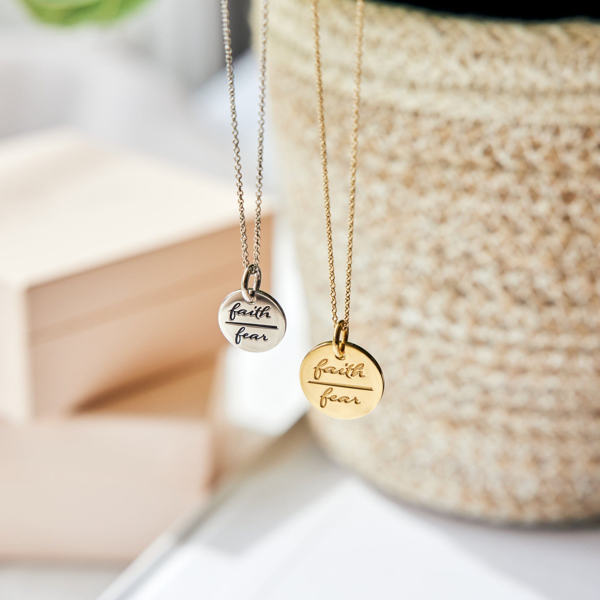 Faith Over Fear Circle Necklace