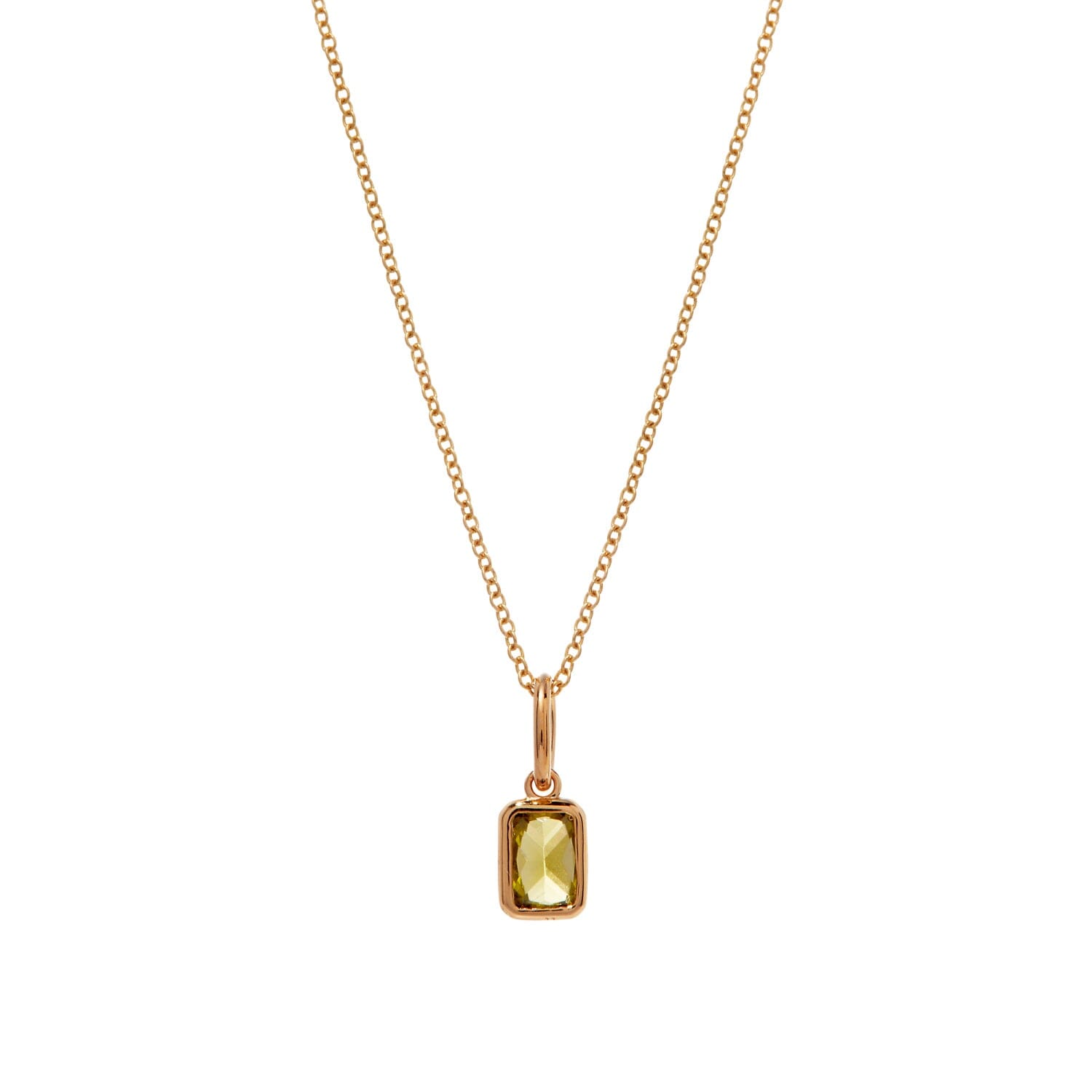 Baguette Birthstone Charm Necklace