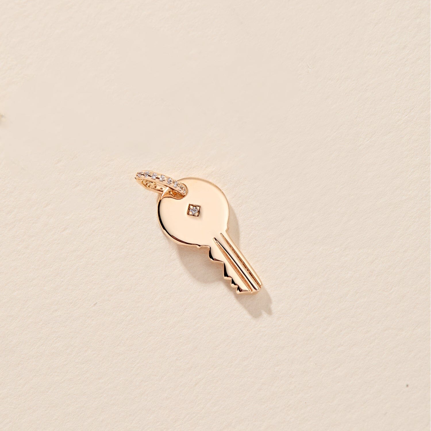 Round Key Charm With Stone