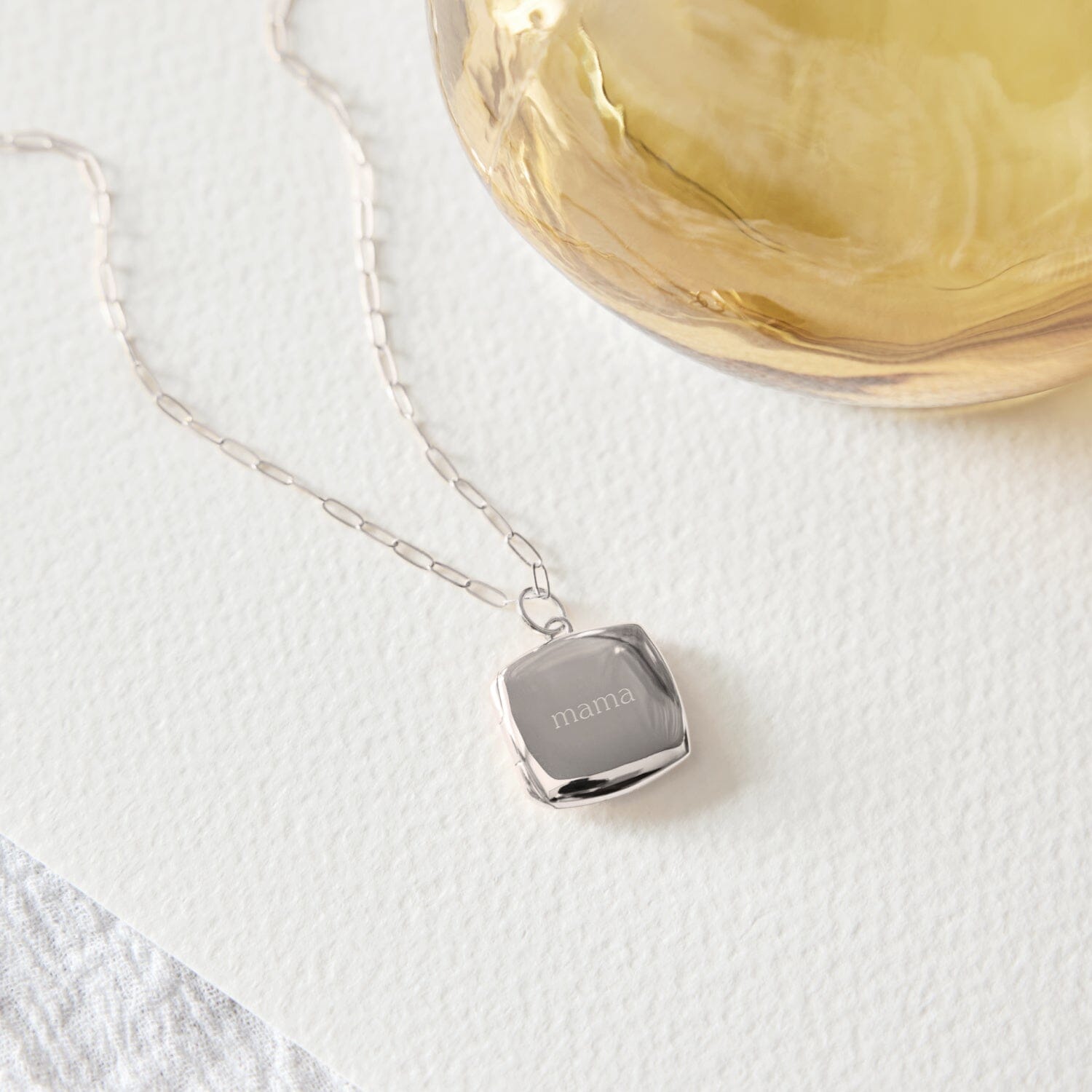 Mama Square Locket Necklace