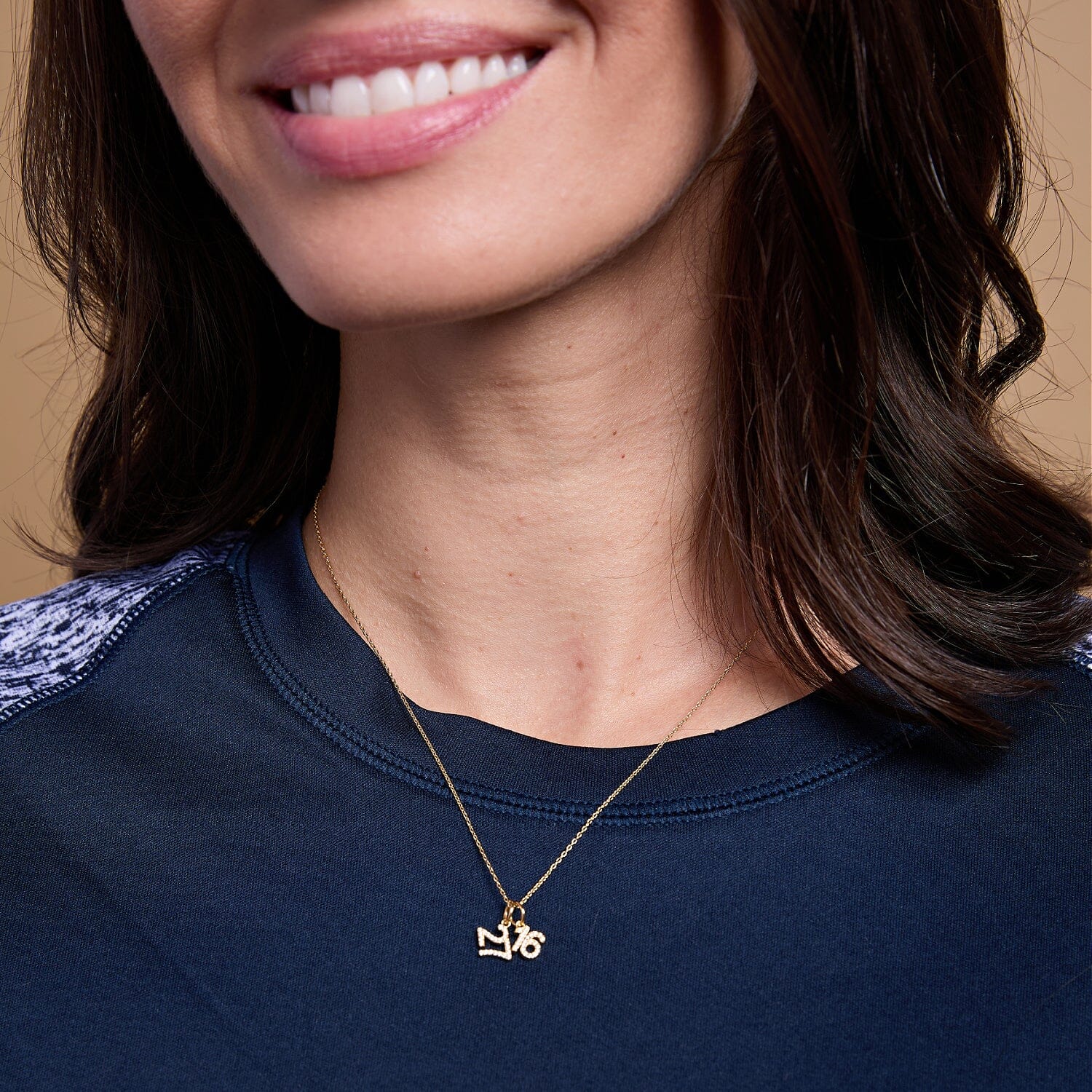 Pavé Number Charm