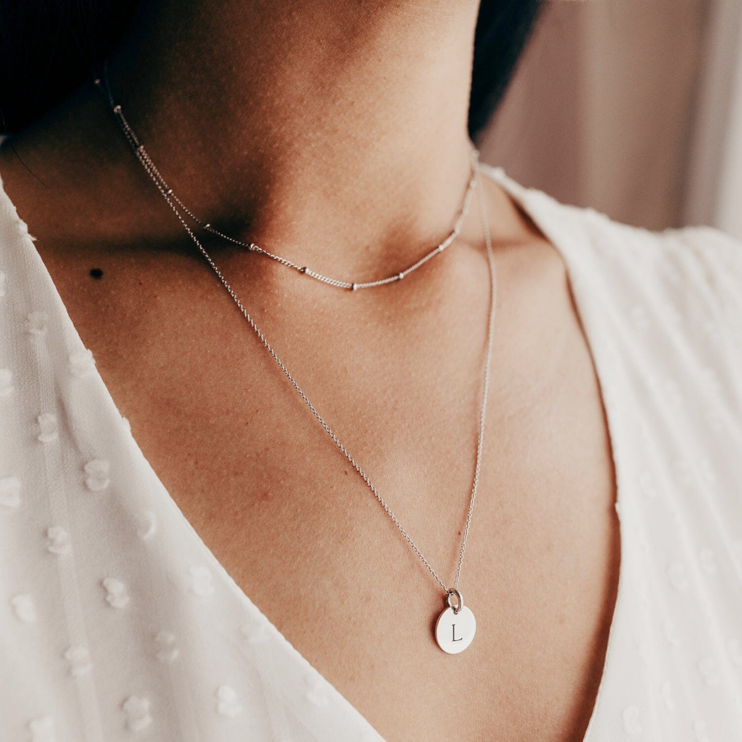 Circle Tag Necklace - 2 Tags