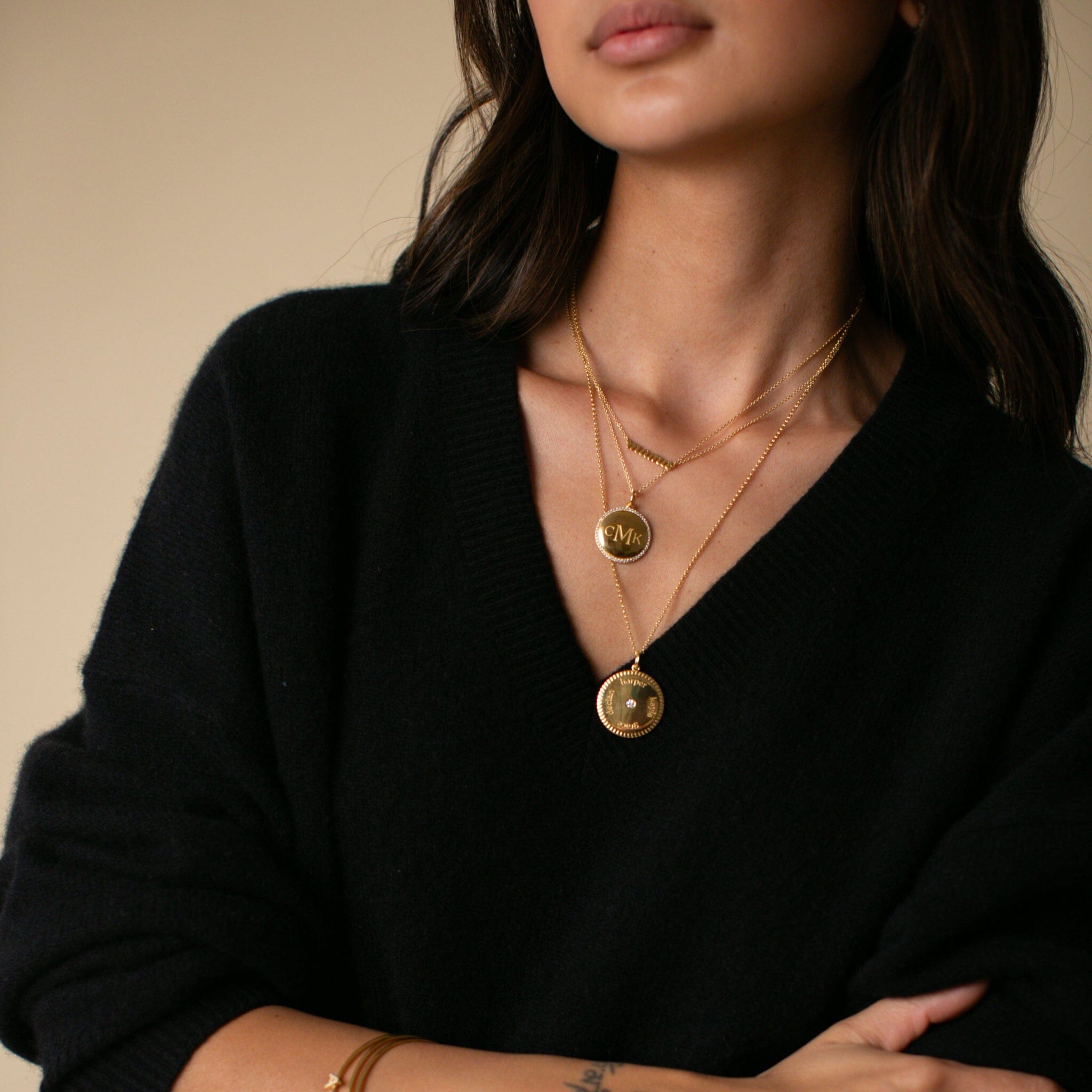 Notched Pendant Necklace