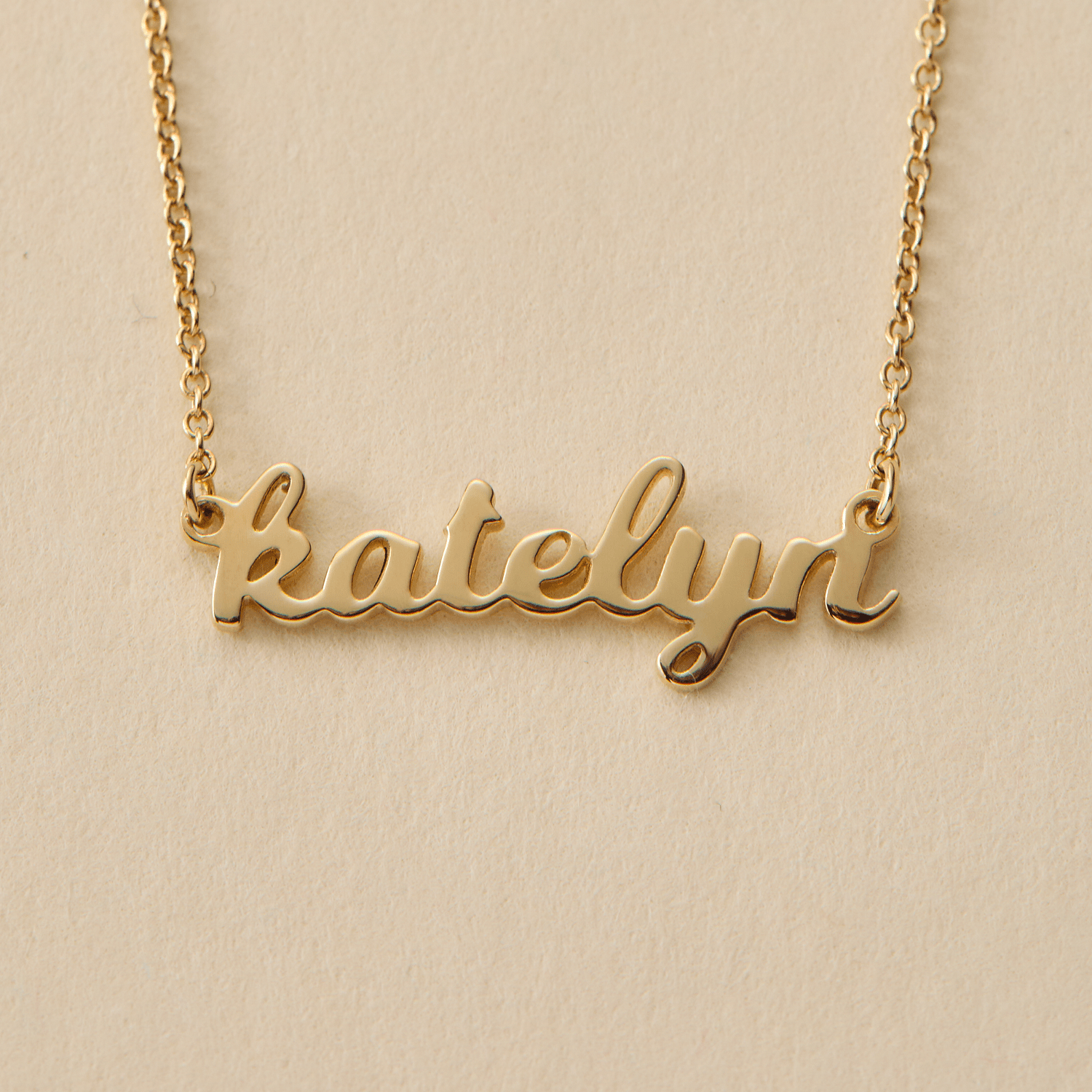 Script Nameplate Necklace