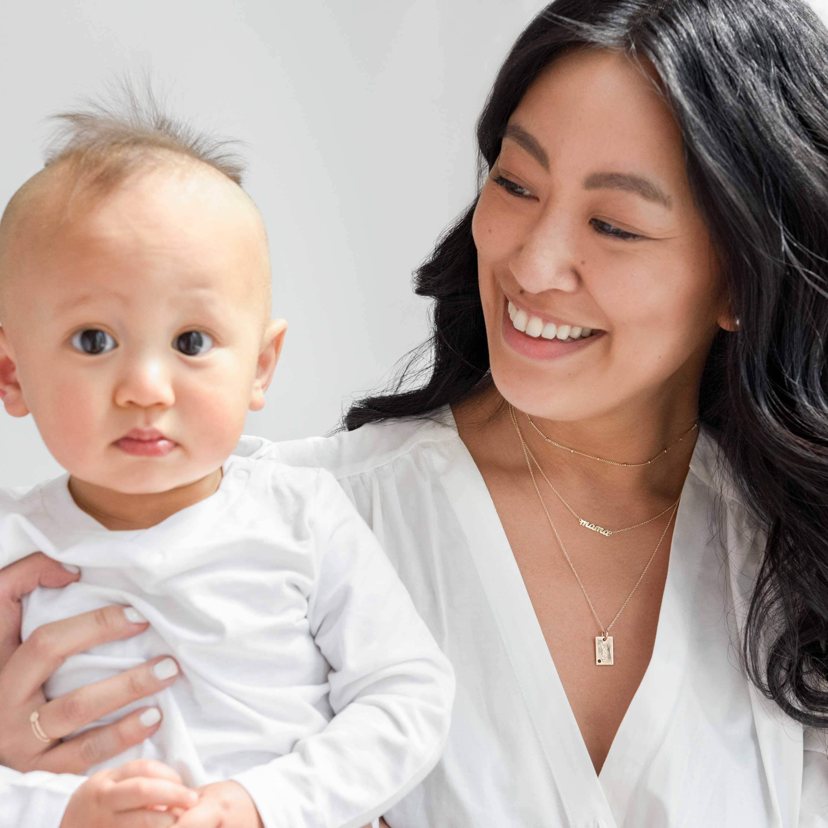 Mini Dog Tag Necklace with Birthstone