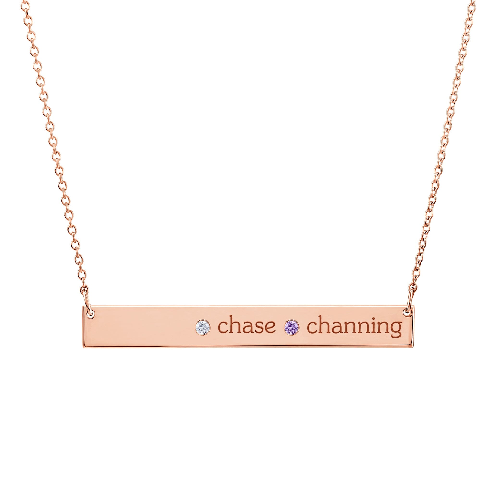 Skinny Bar Birthstone Necklace (1-3 Stones)