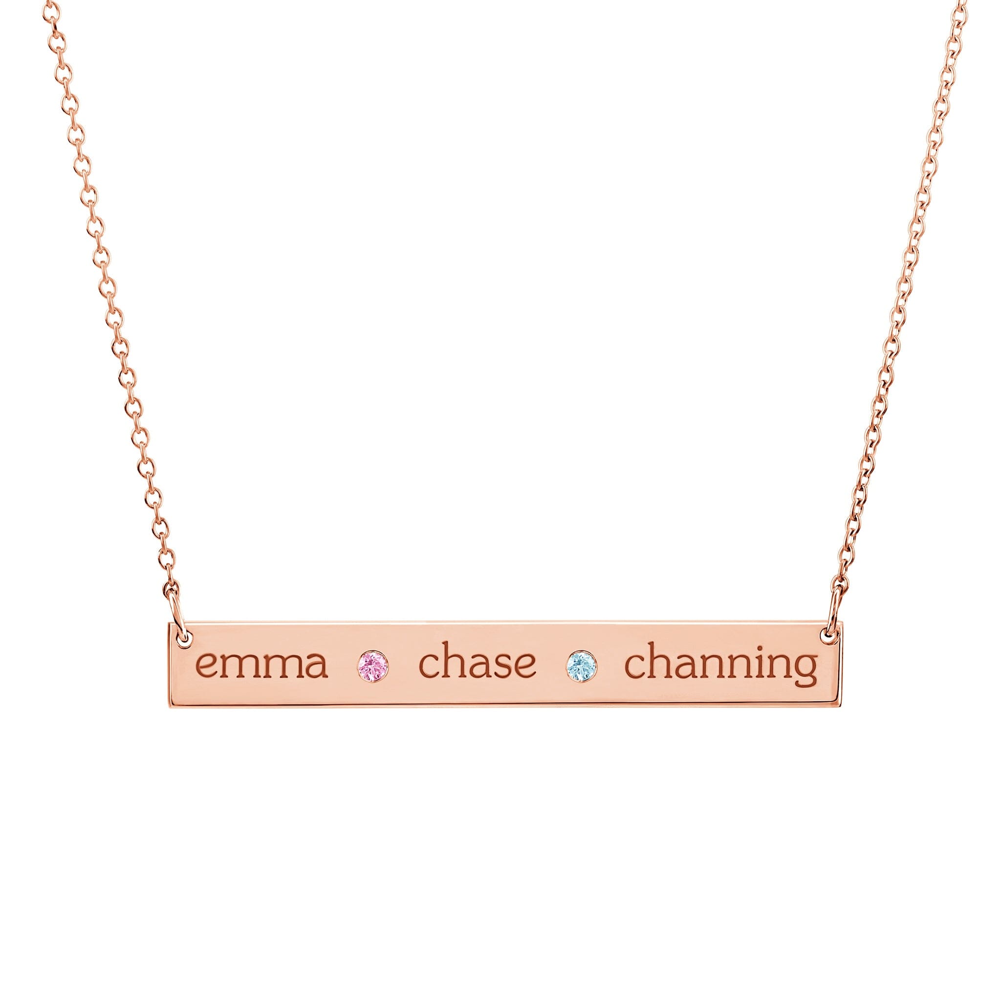 Skinny Bar Birthstone Necklace (1-3 Stones)