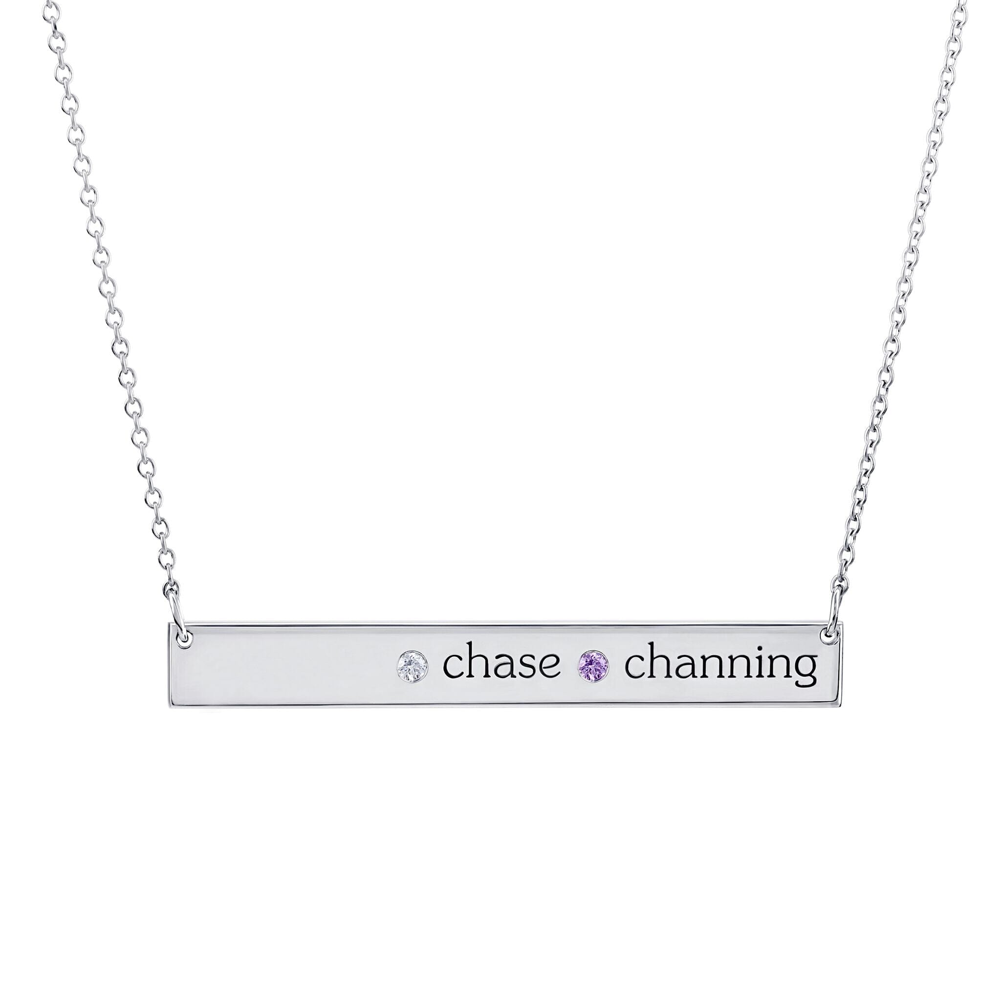 Skinny Bar Birthstone Necklace (1-3 Stones)