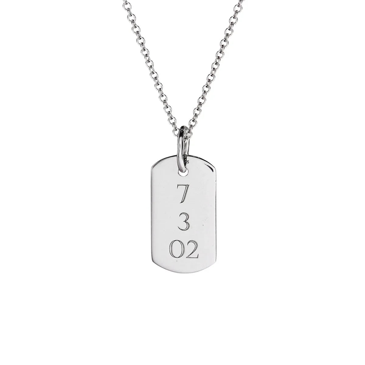 Rounded Mini Dog Tag Necklace