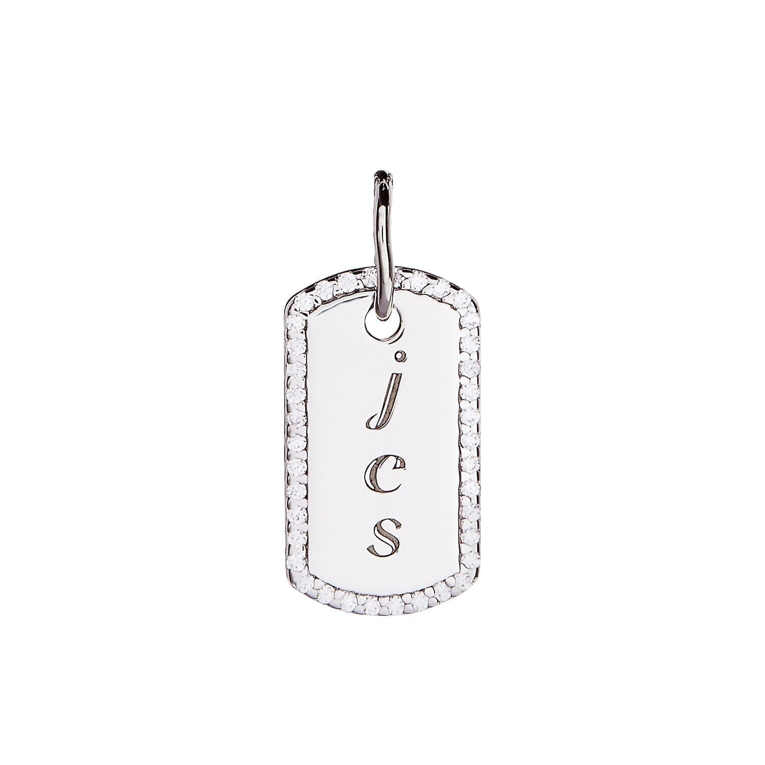 Pavé Small Dog Tag