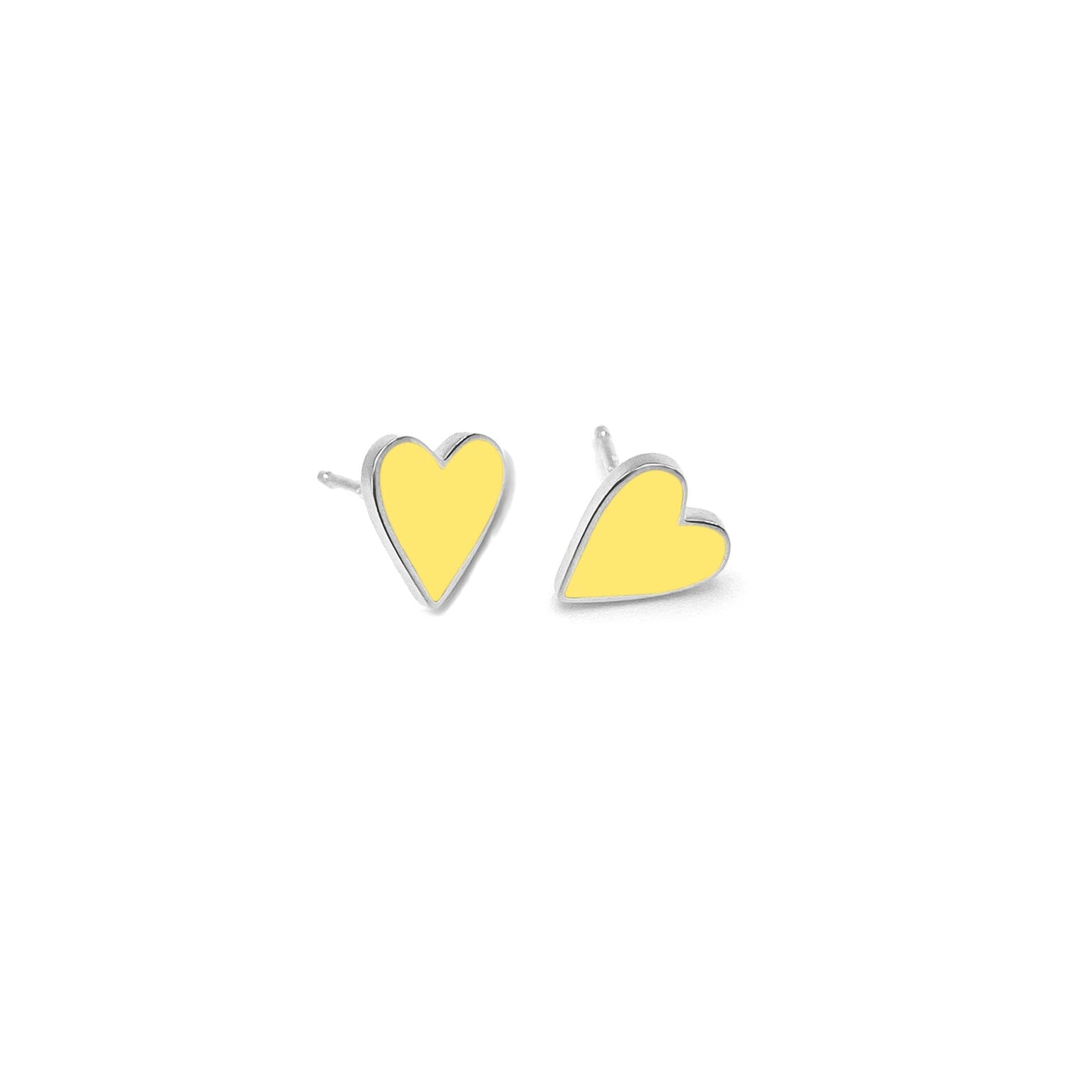 Enamel Heart Stud Earrings