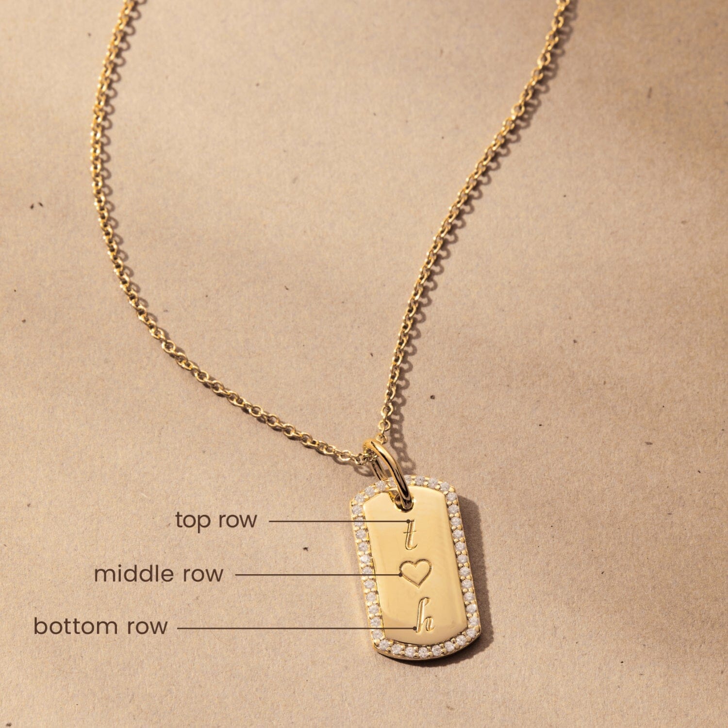 Pavé Small Dog Tag