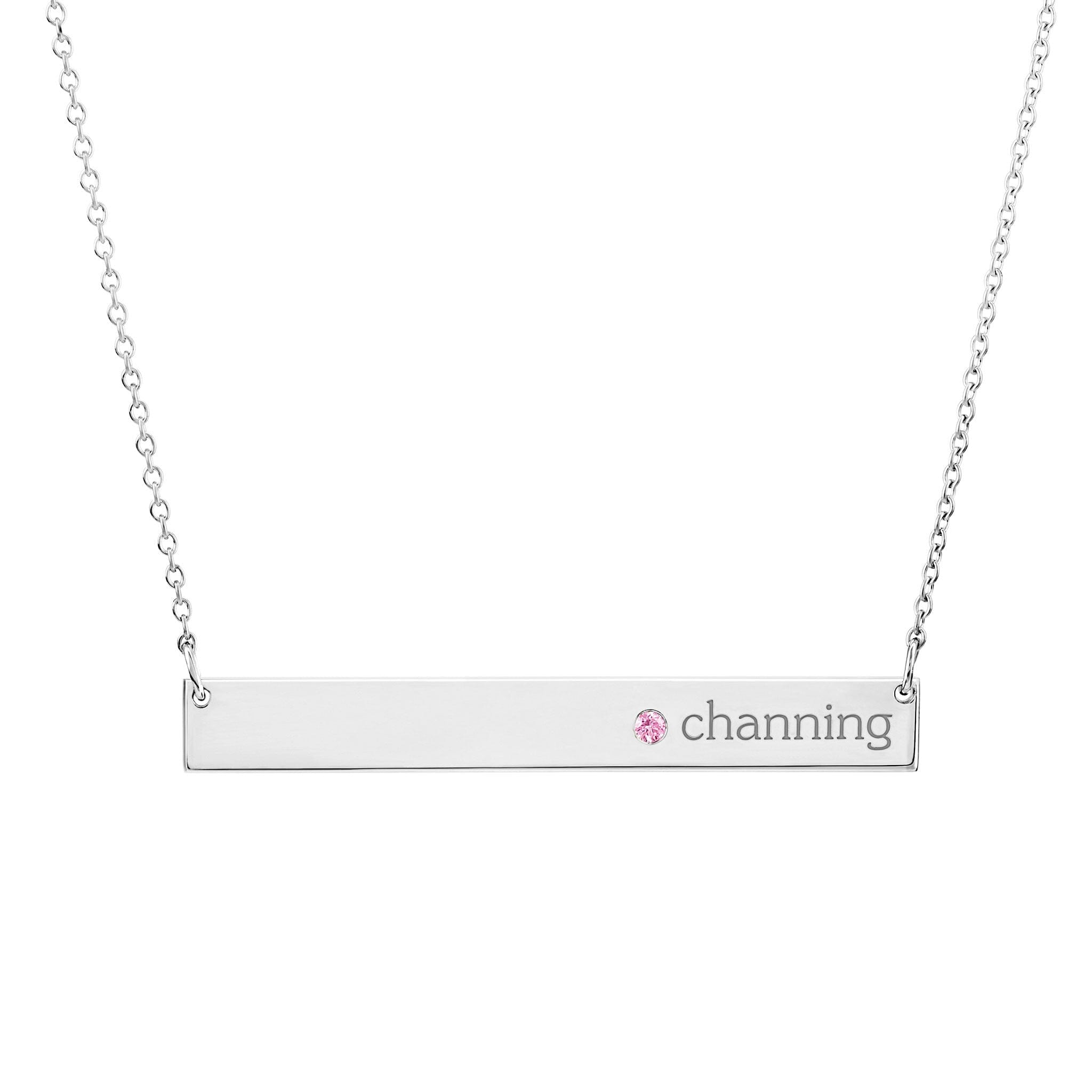 Skinny Bar Birthstone Necklace (1-3 Stones)