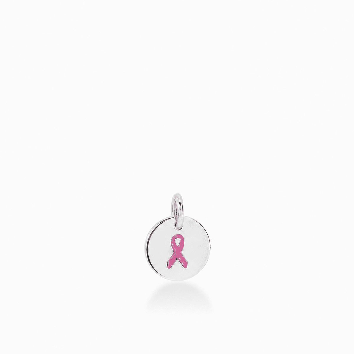Breast Cancer Ribbon Circle Tag