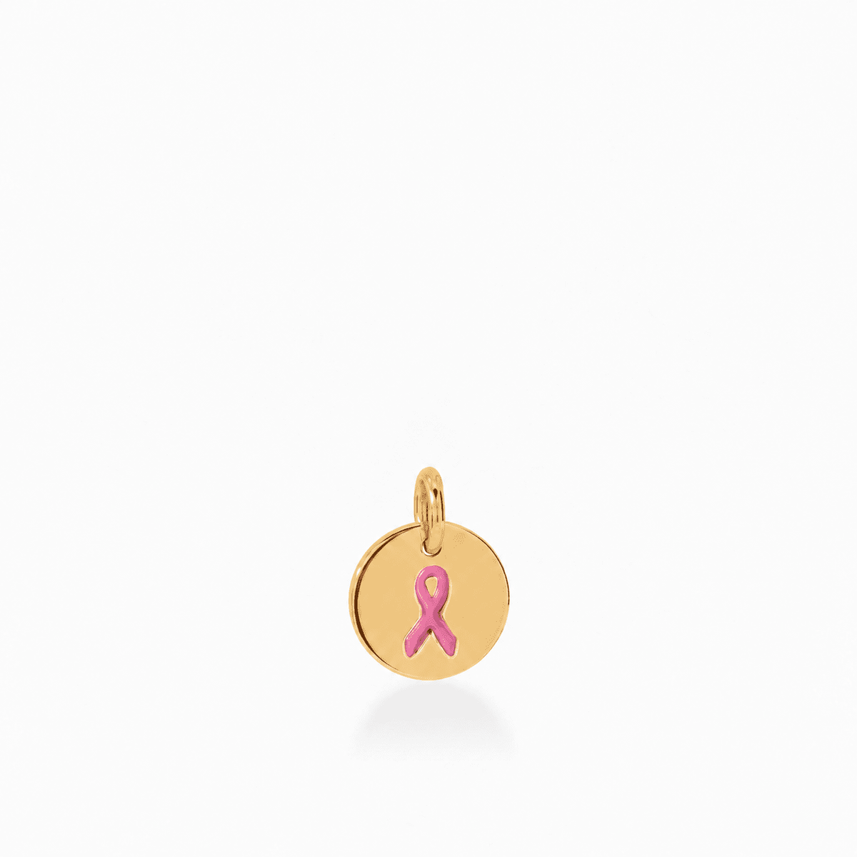 Breast Cancer Ribbon Circle Tag