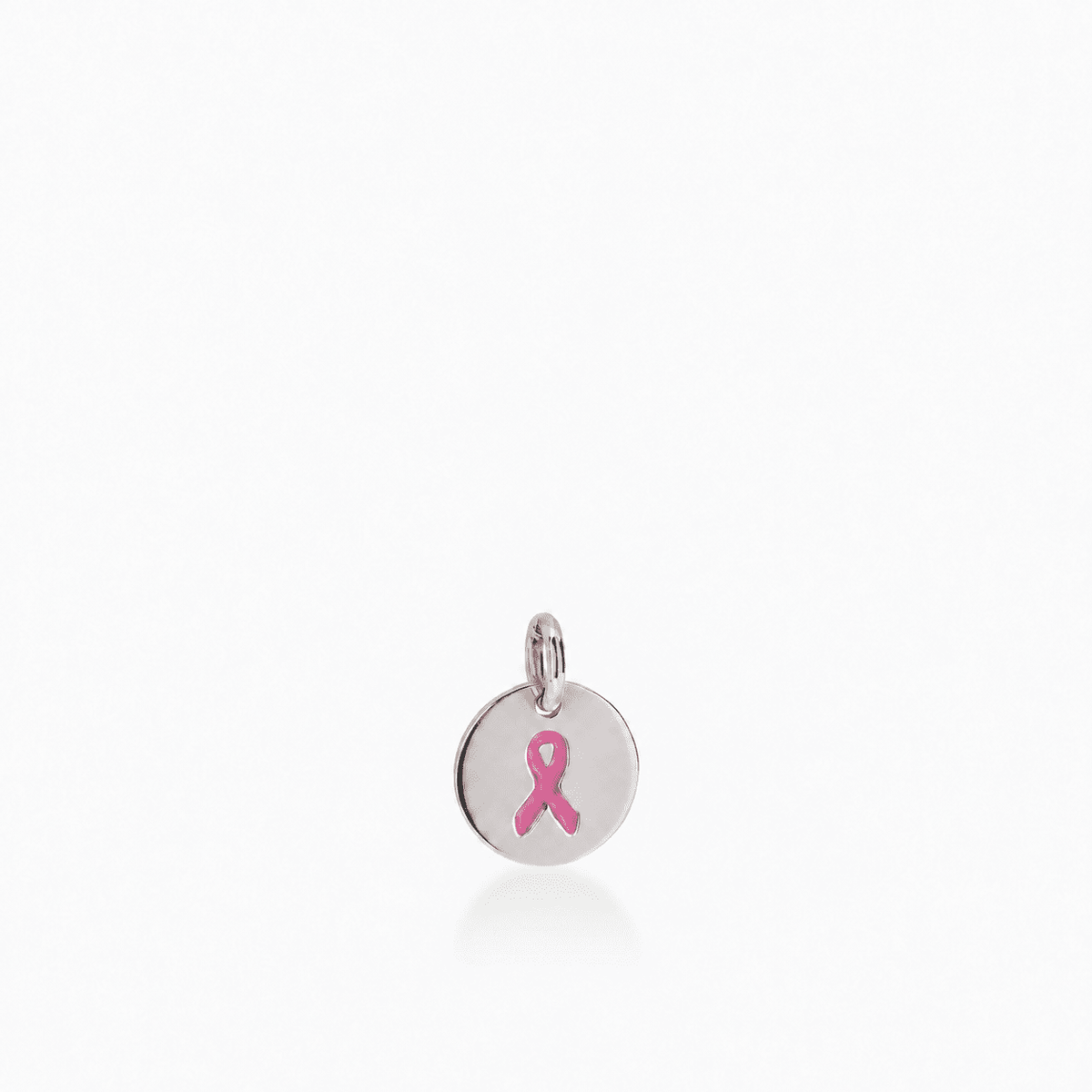 Breast Cancer Ribbon Circle Tag