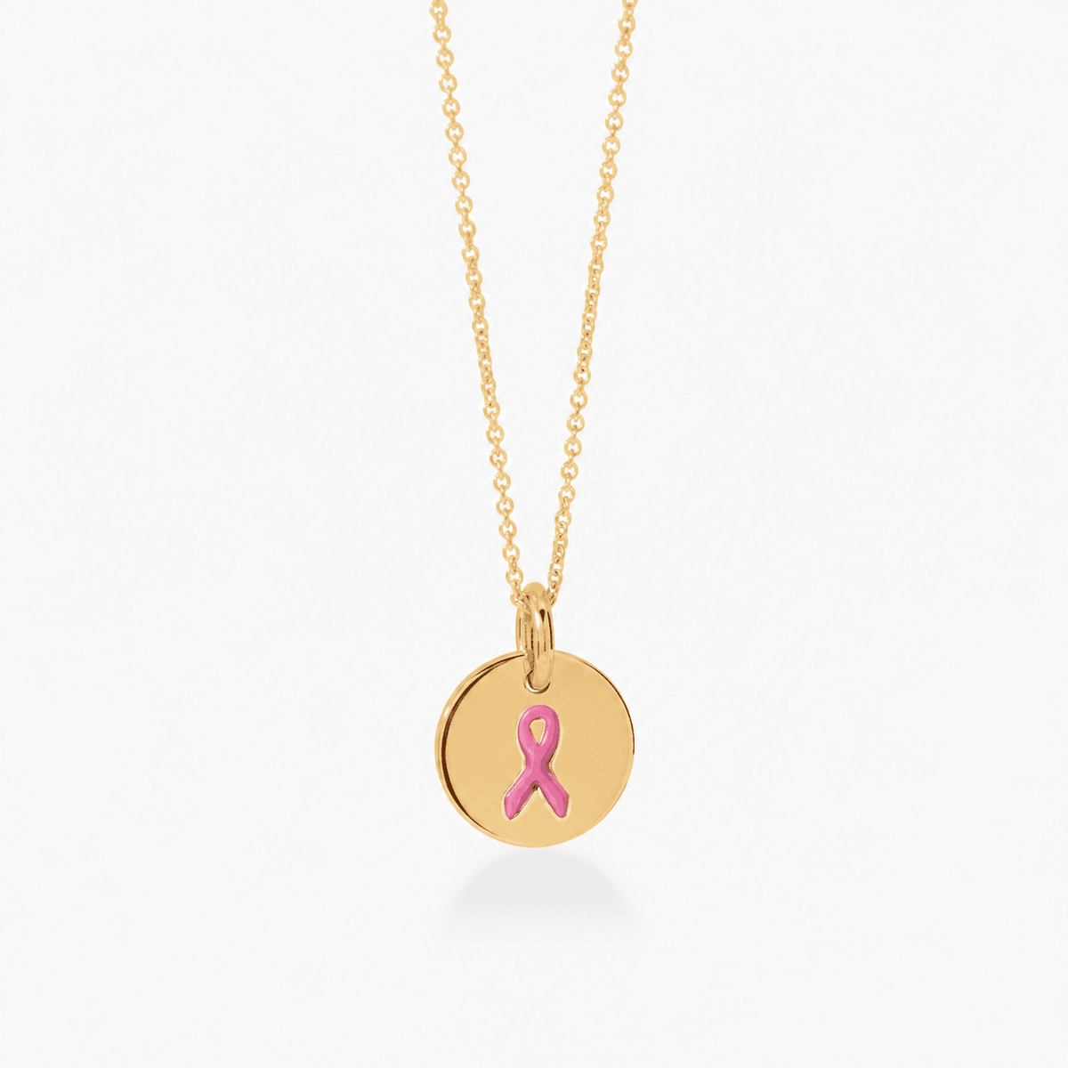 Breast Cancer Ribbon Circle Necklace