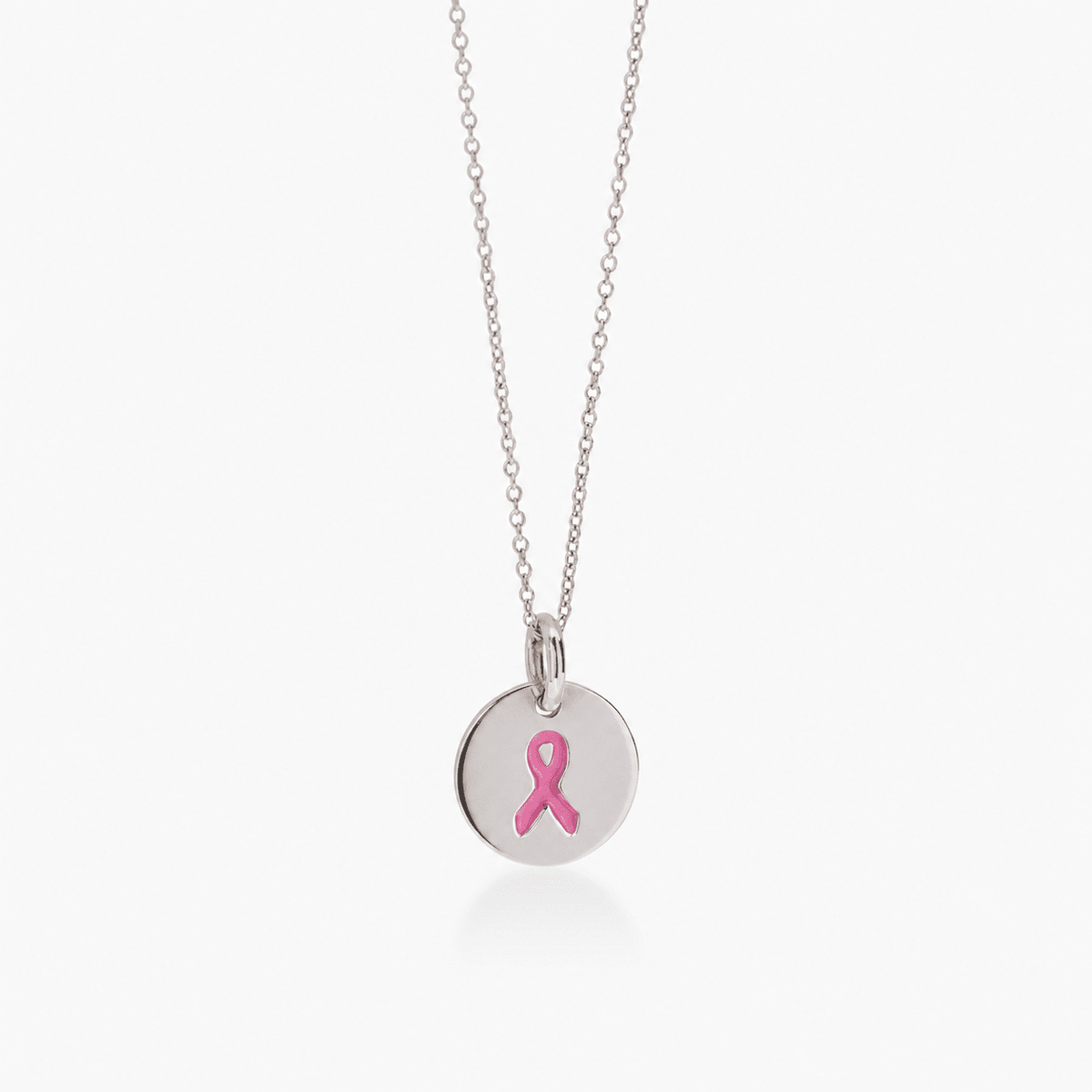 Breast Cancer Ribbon Circle Necklace