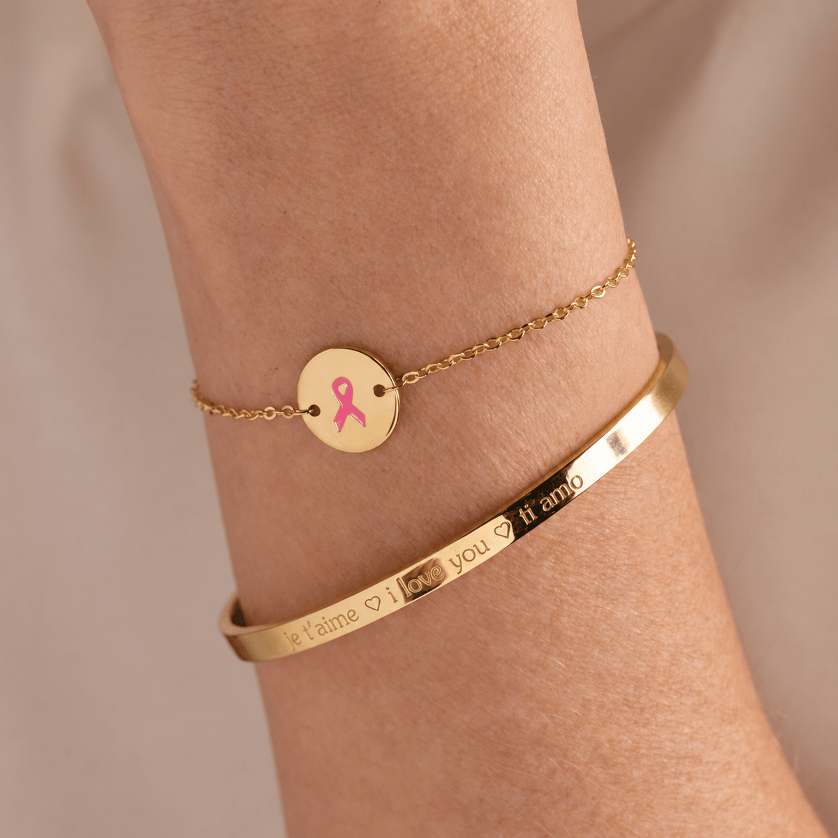 Breast Cancer Story Chain Bracelet