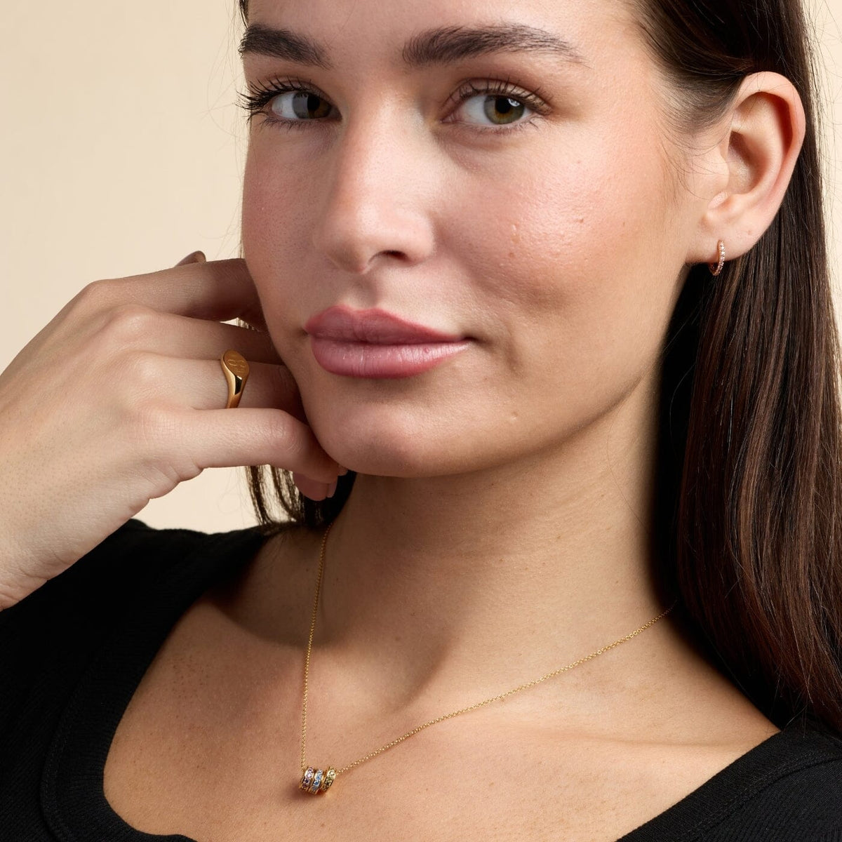 Birthstone Sliding Ring Necklace