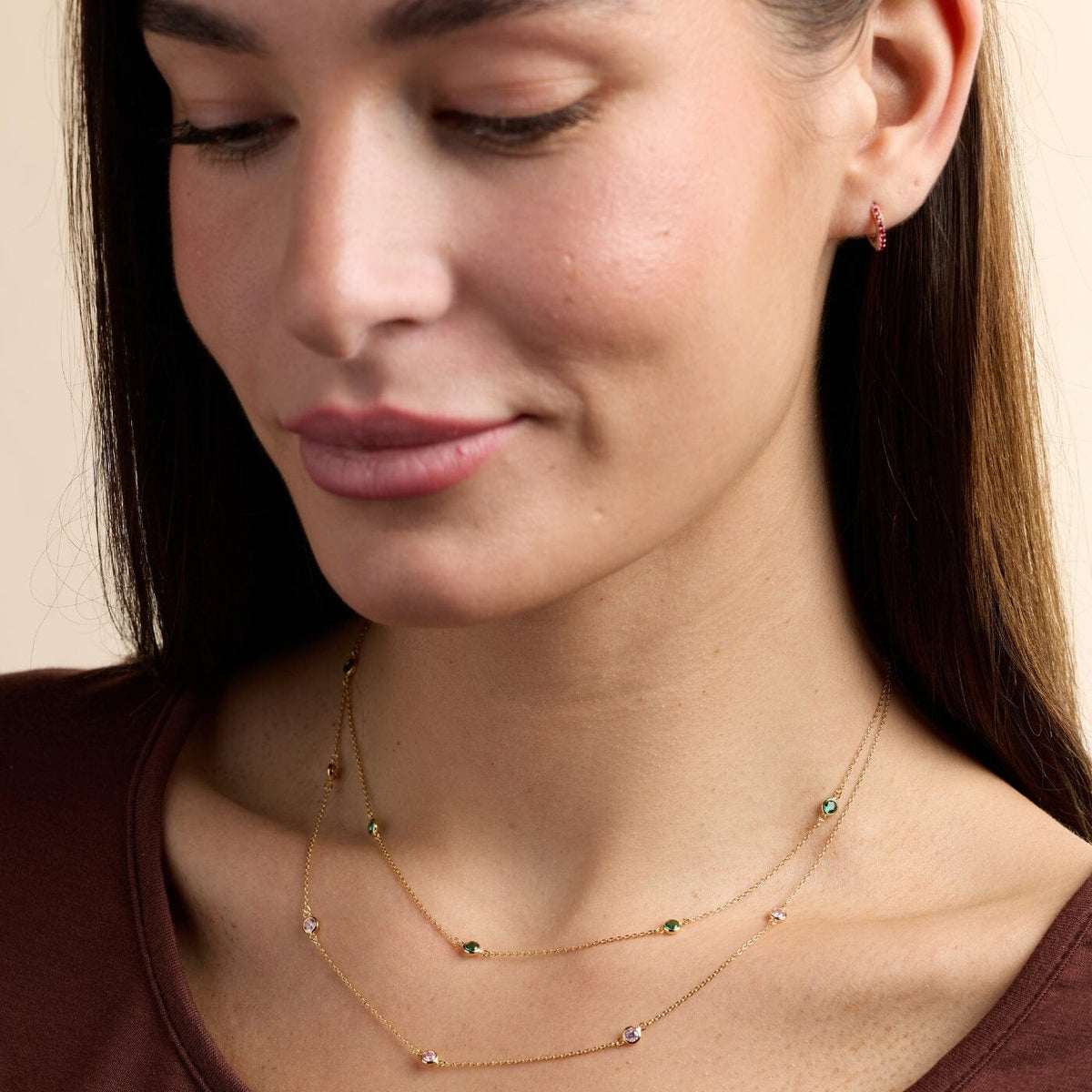 Bezel Birthstone Necklace