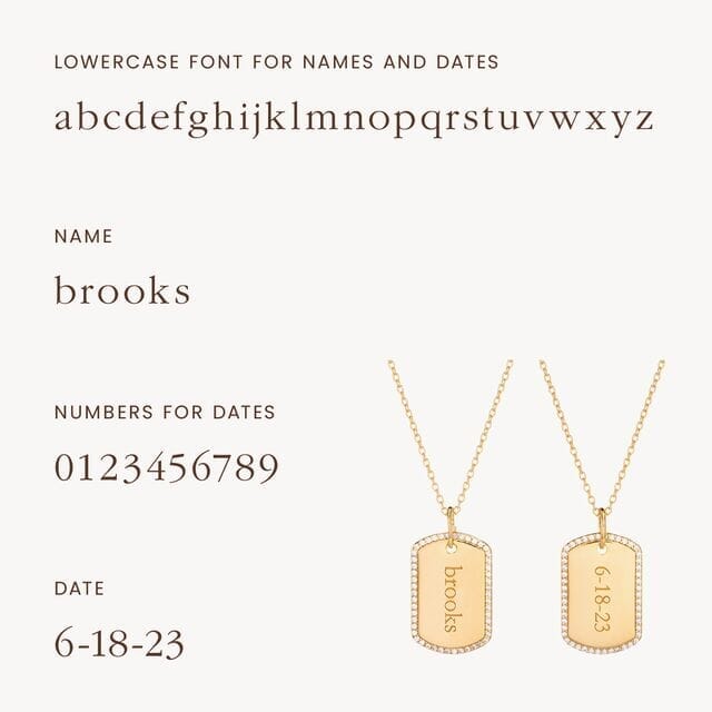 Pavé Large Dog Tag Necklace