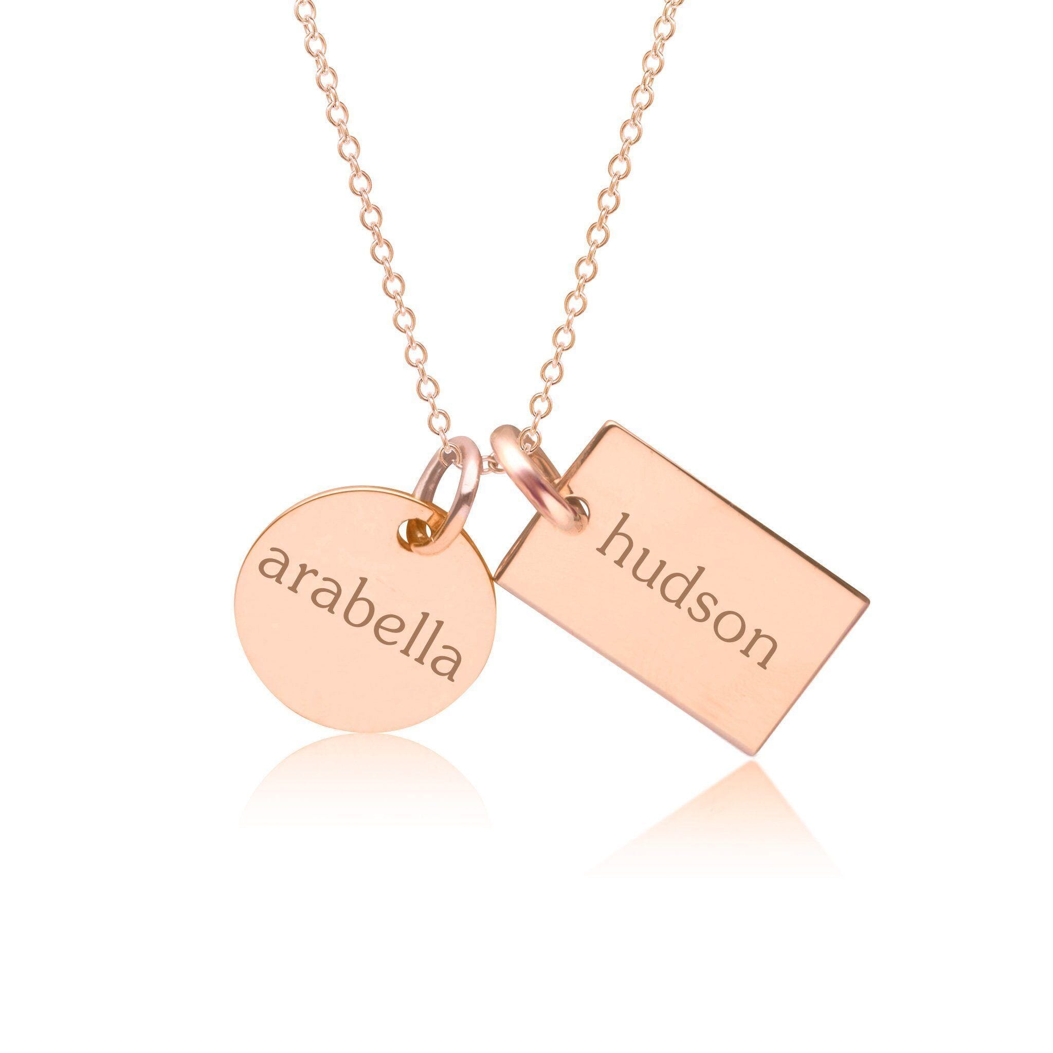 Circle & Mini Dog Tag Necklace