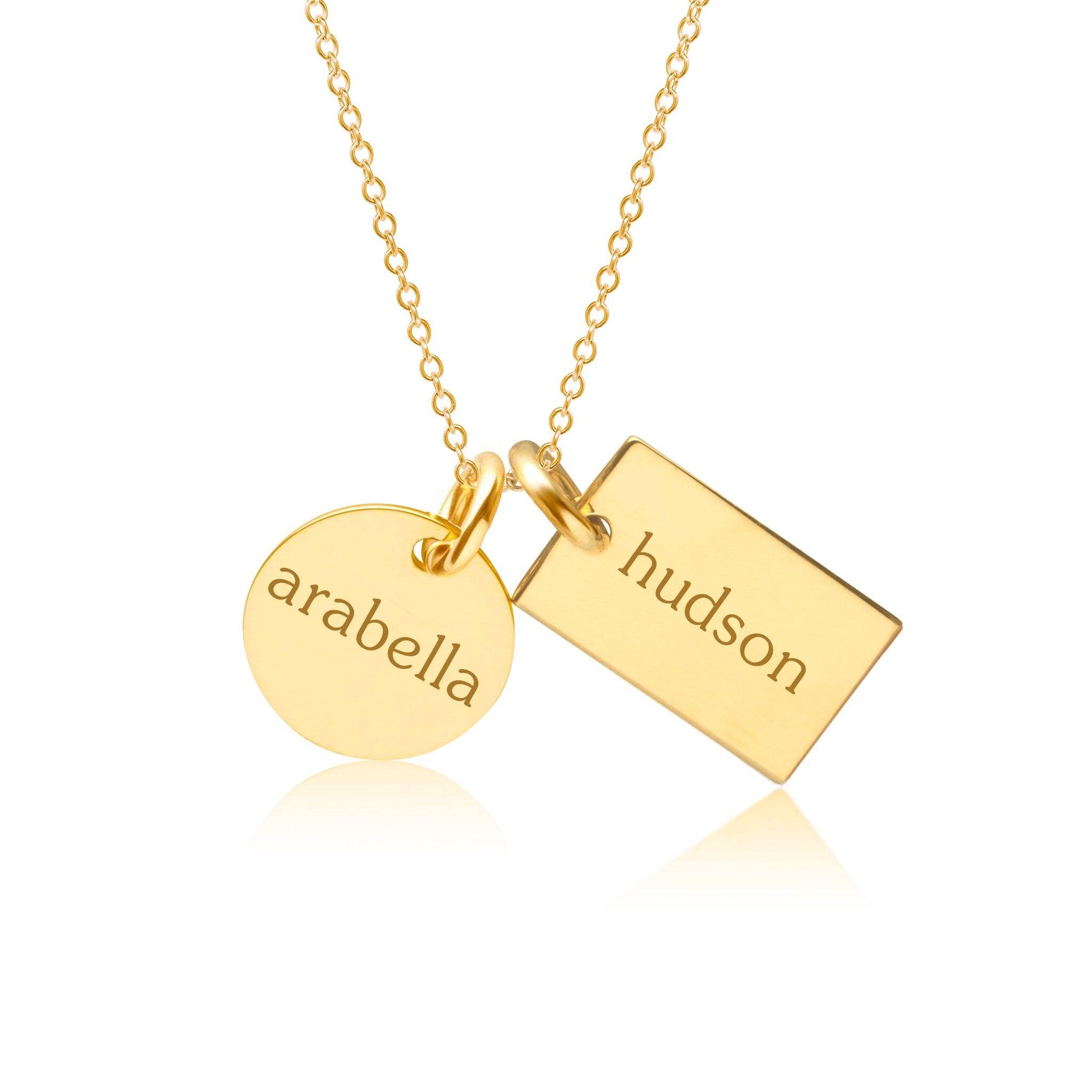 Circle & Mini Dog Tag Necklace