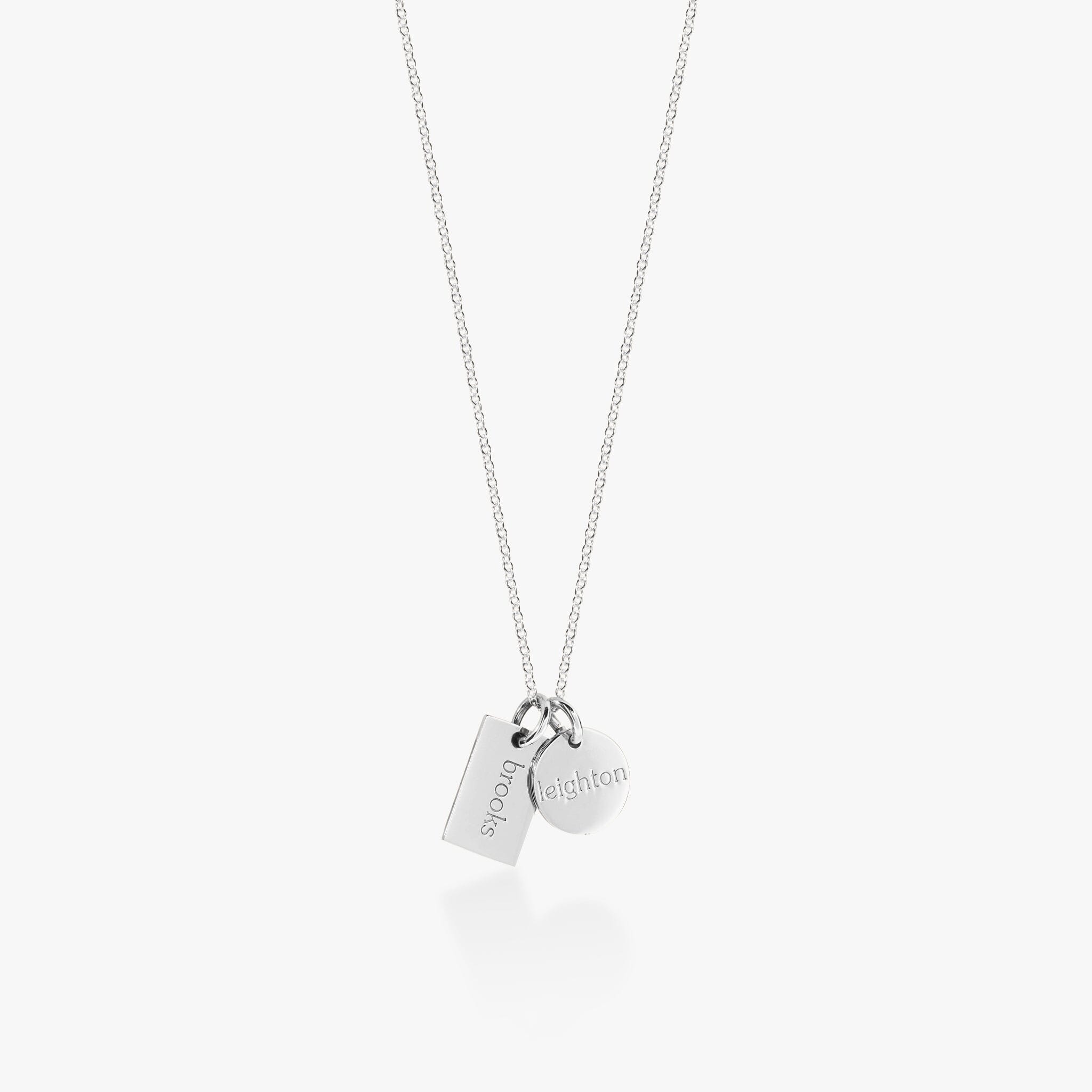 Circle & Mini Dog Tag Necklace