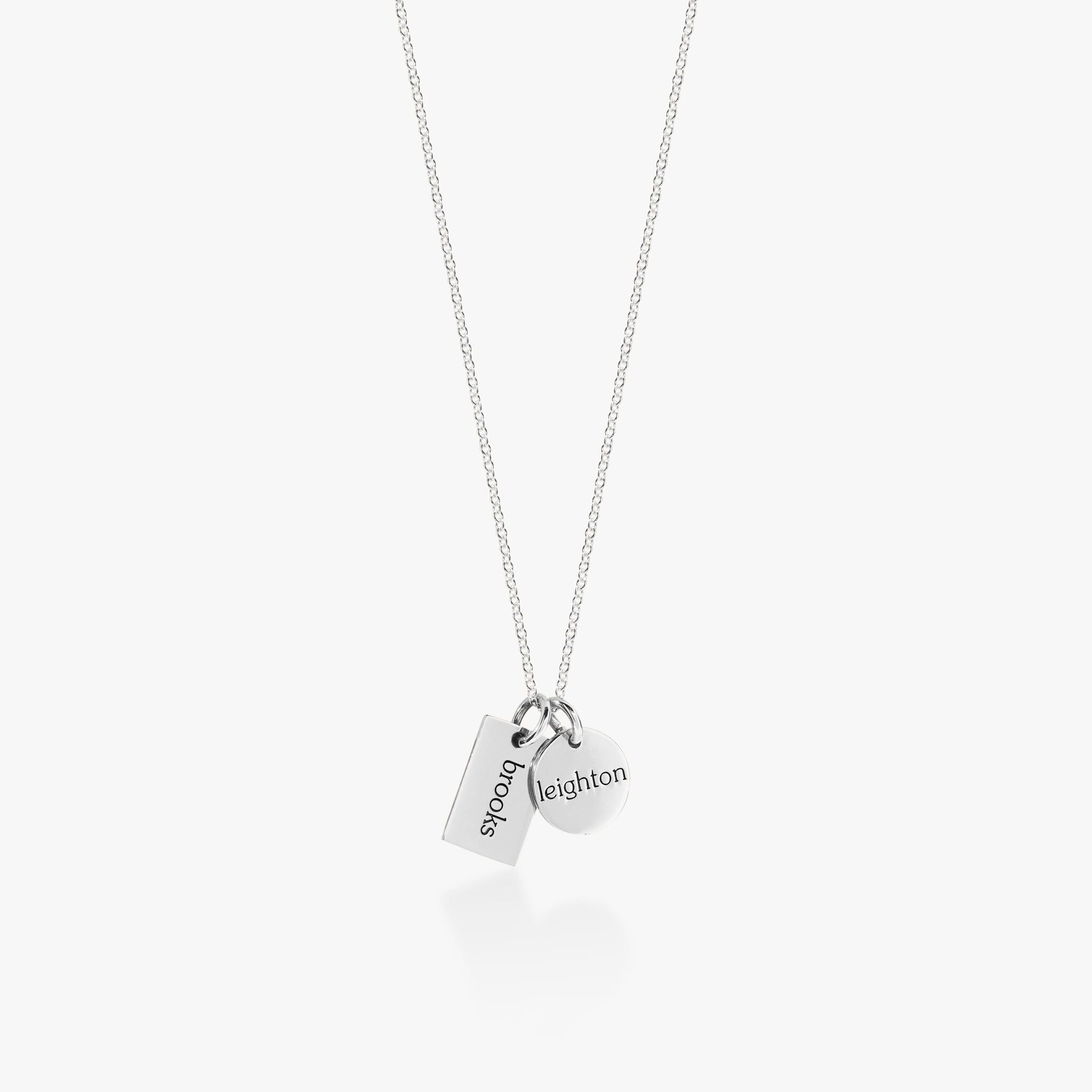Circle & Mini Dog Tag Necklace