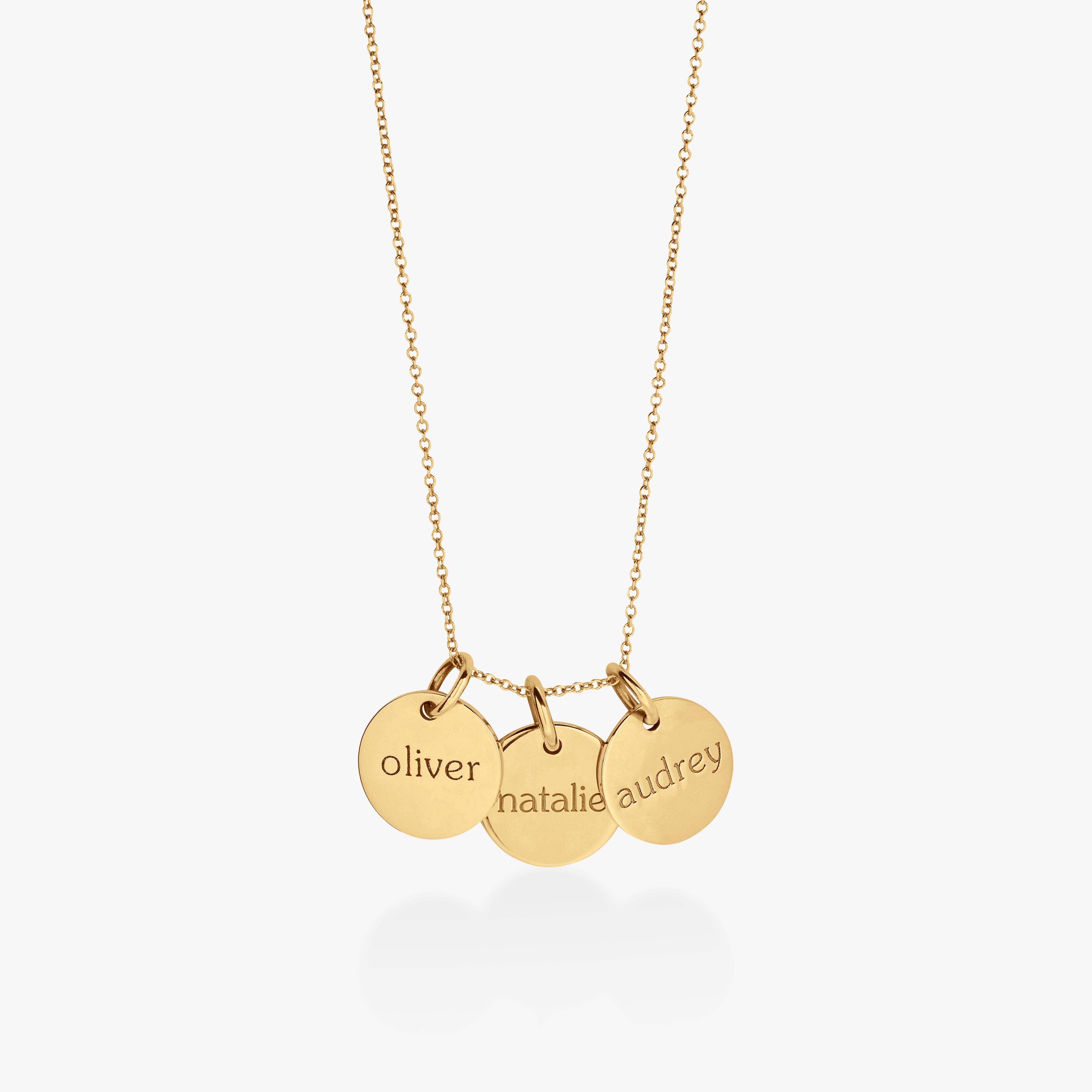 Circle Tag Necklace - 3 Tags