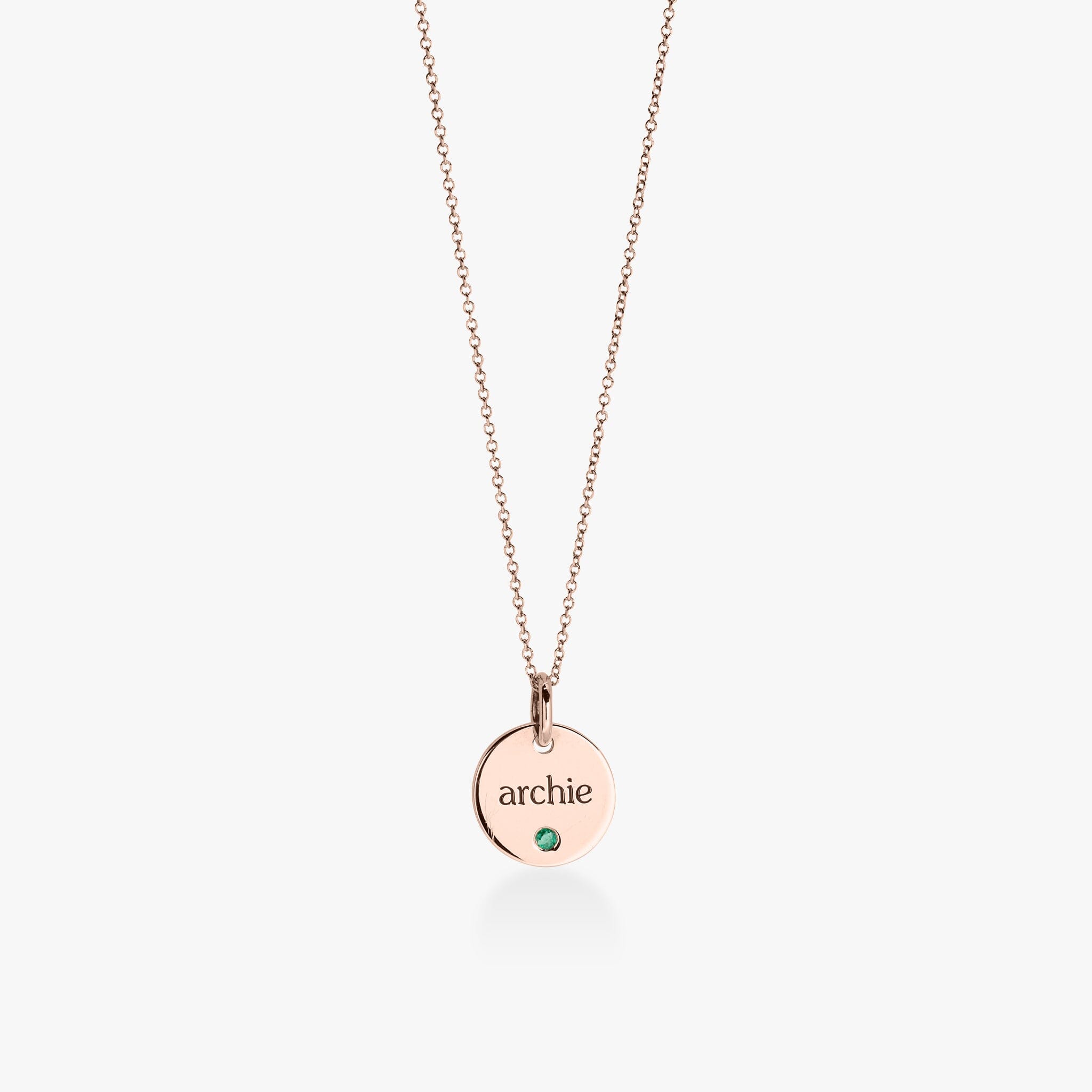 Circle Tag Necklace with Birthstone