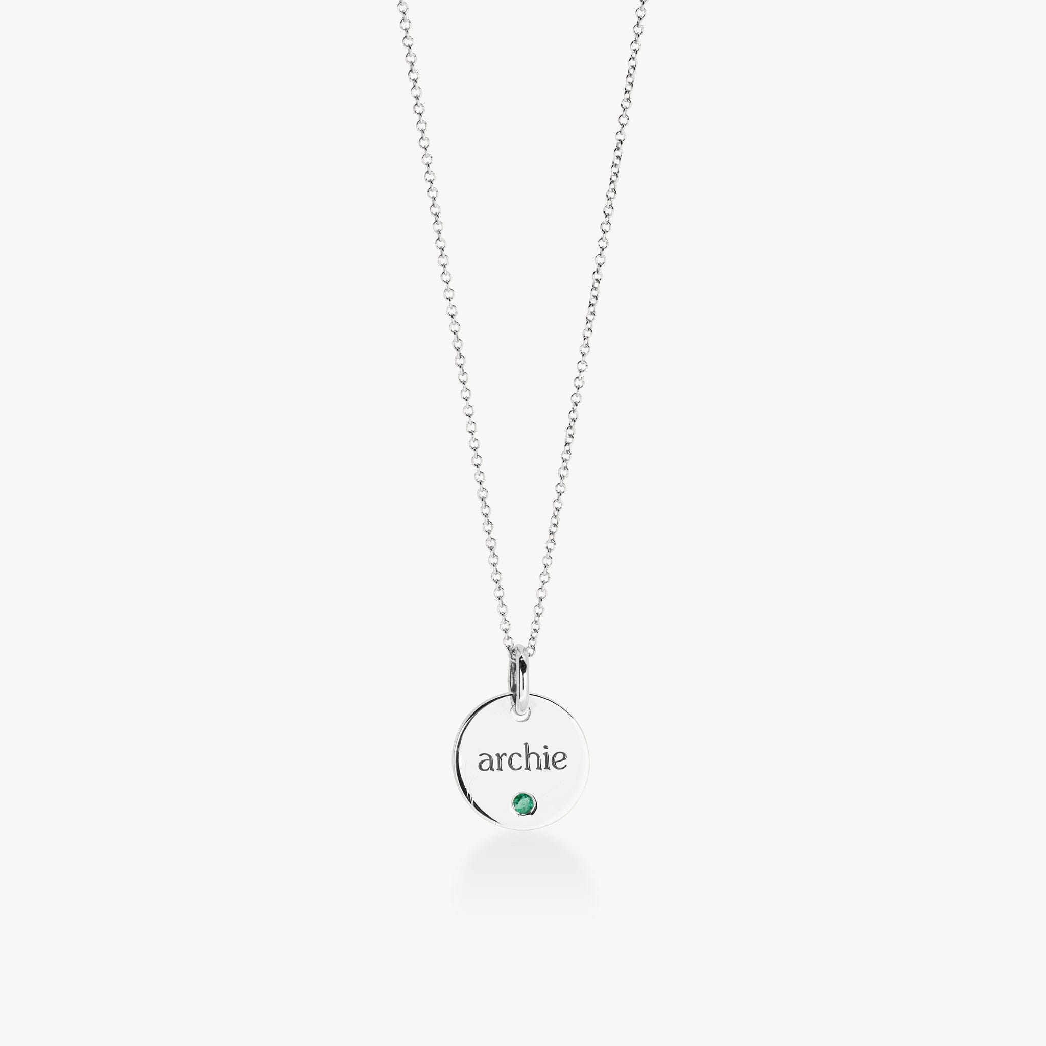 Circle Tag Necklace with Birthstone