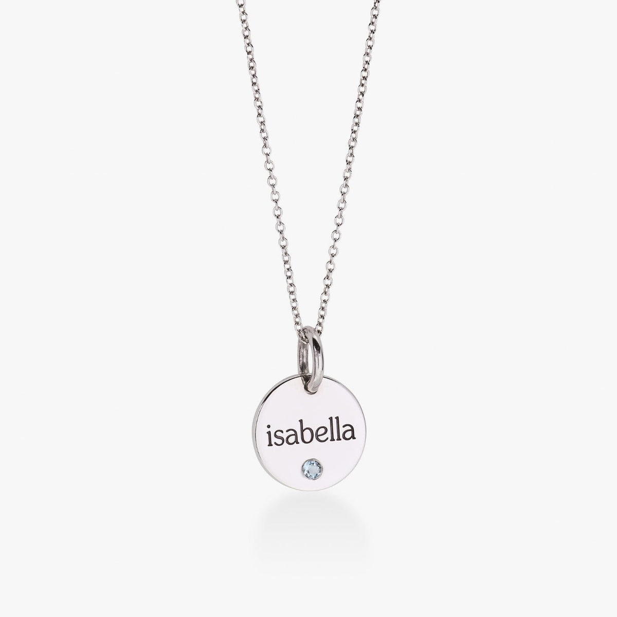 Circle Tag Necklace with Birthstone