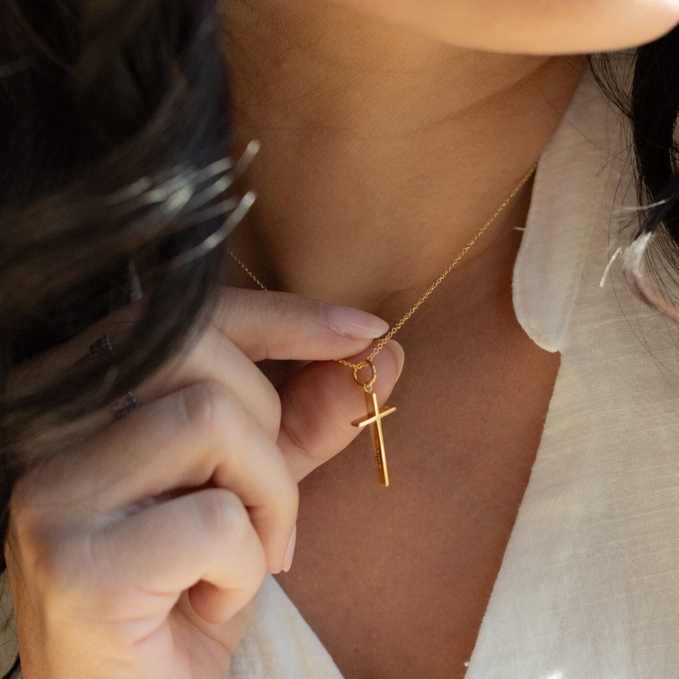 SRB Engravable Cross Necklace