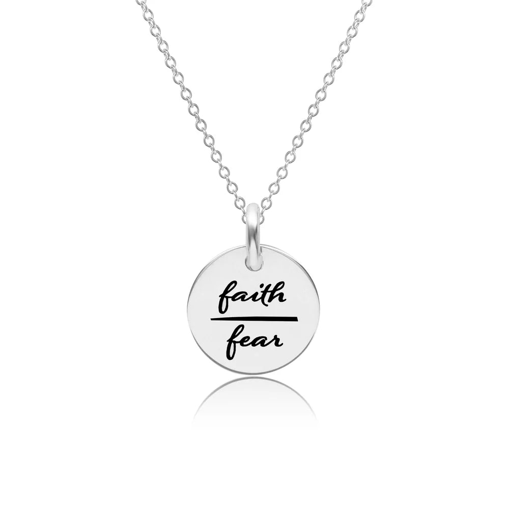Faith Over Fear Circle Necklace