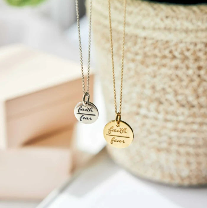 Faith Over Fear Circle Necklace