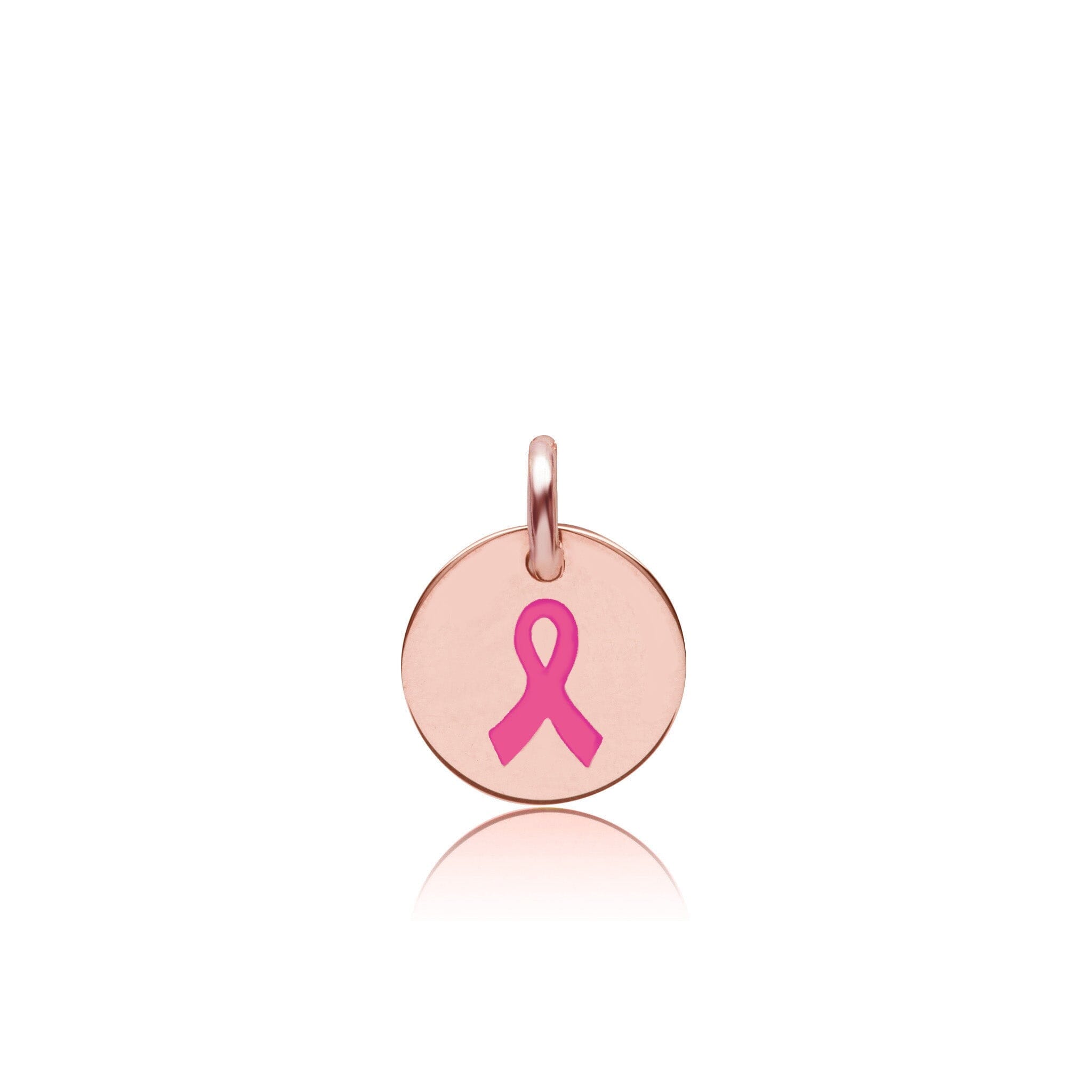 Engravable Breast Cancer Ribbon Circle Tag