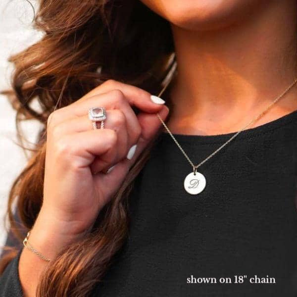 Script Initial Circle Necklace