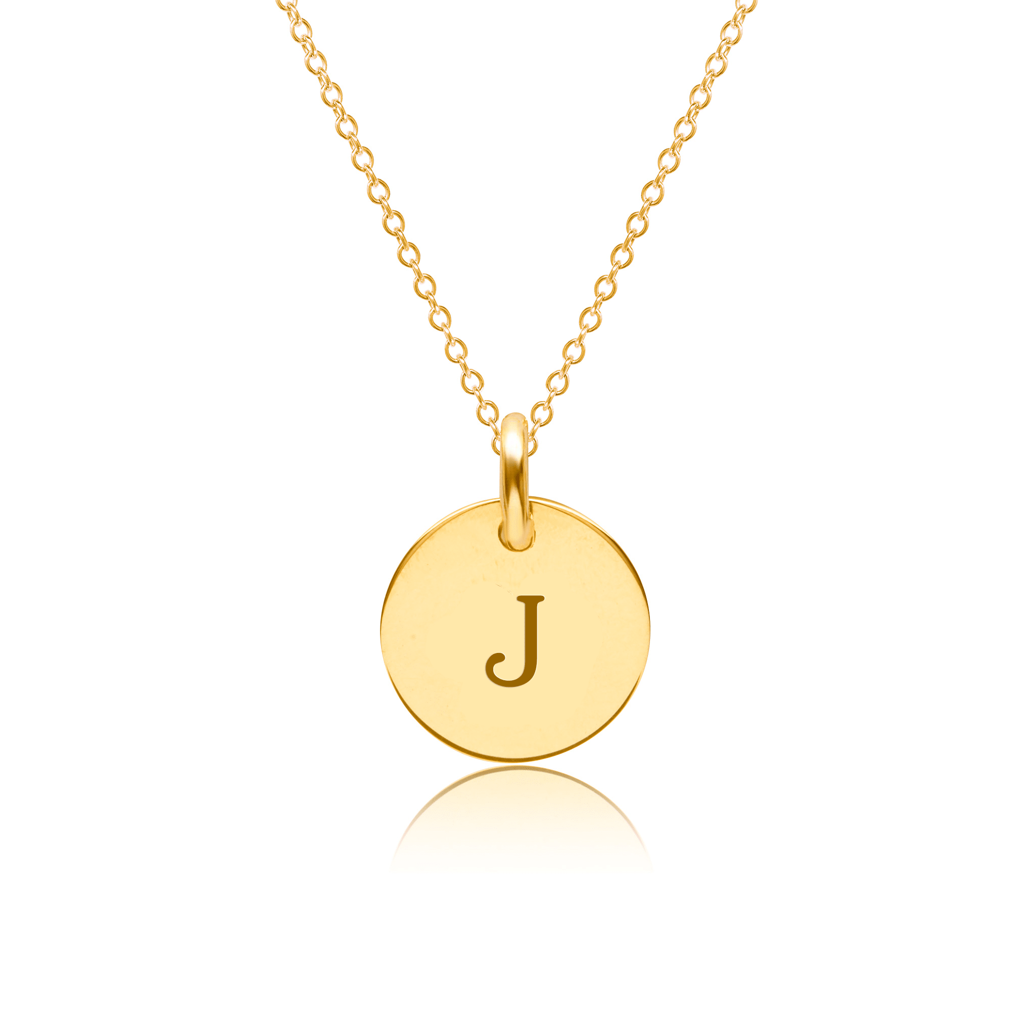 Mini Initial Circle Tag Necklace - Uppercase