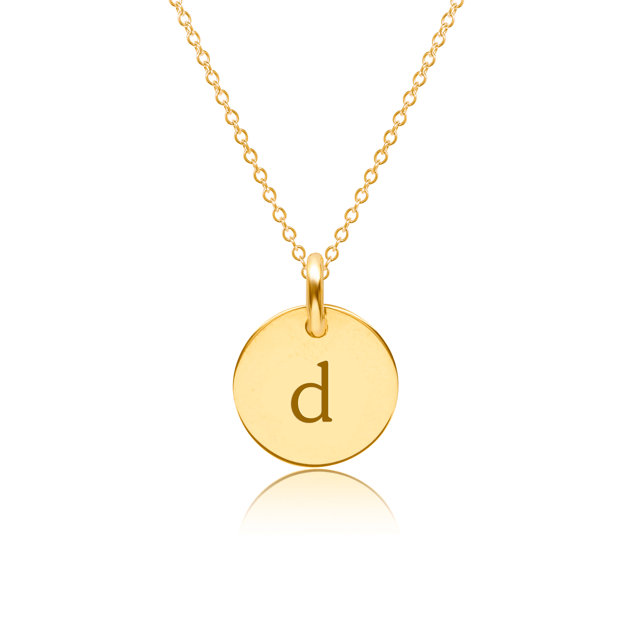 Mini Initial Circle Tag Necklace - Lowercase