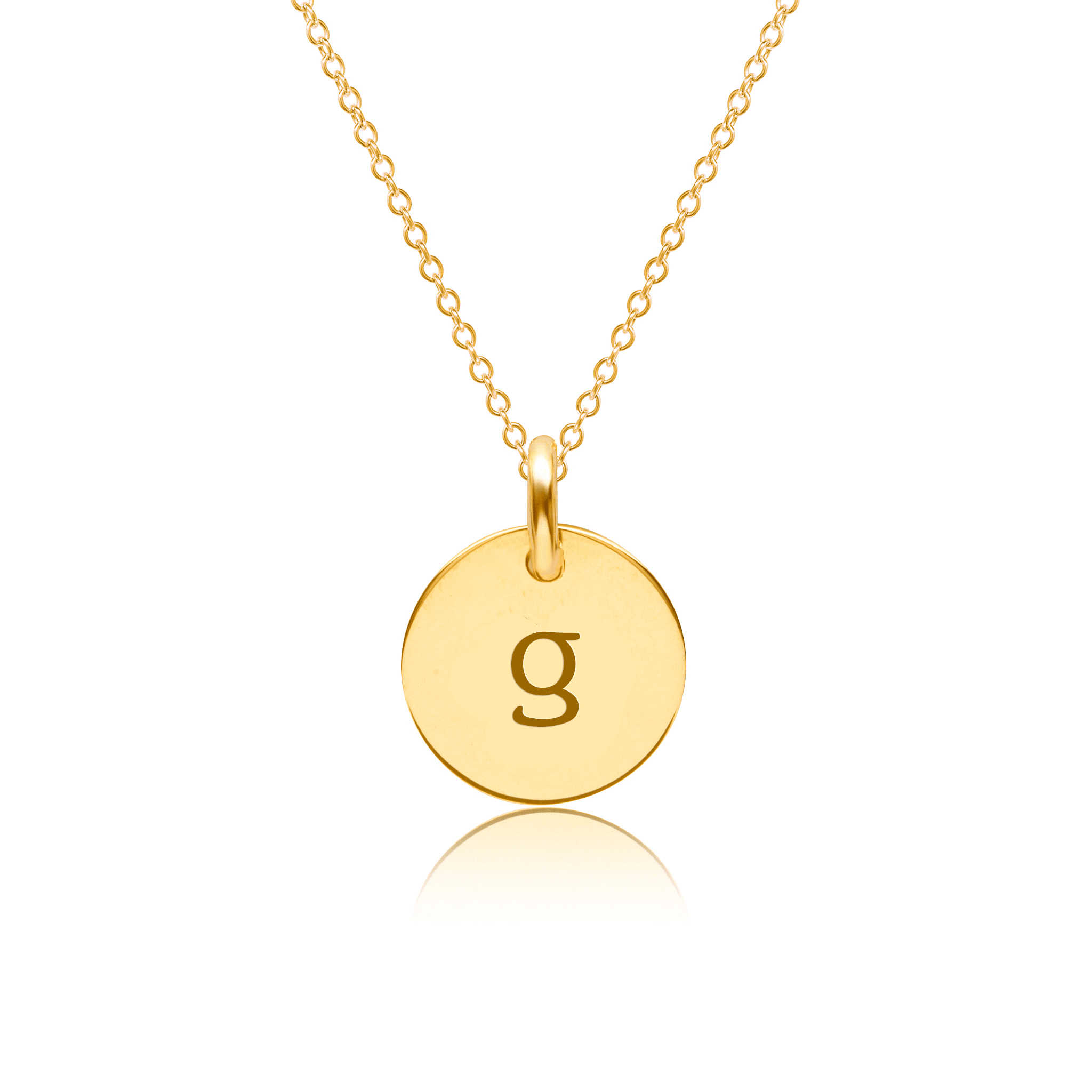 Mini Initial Circle Tag Necklace - Lowercase