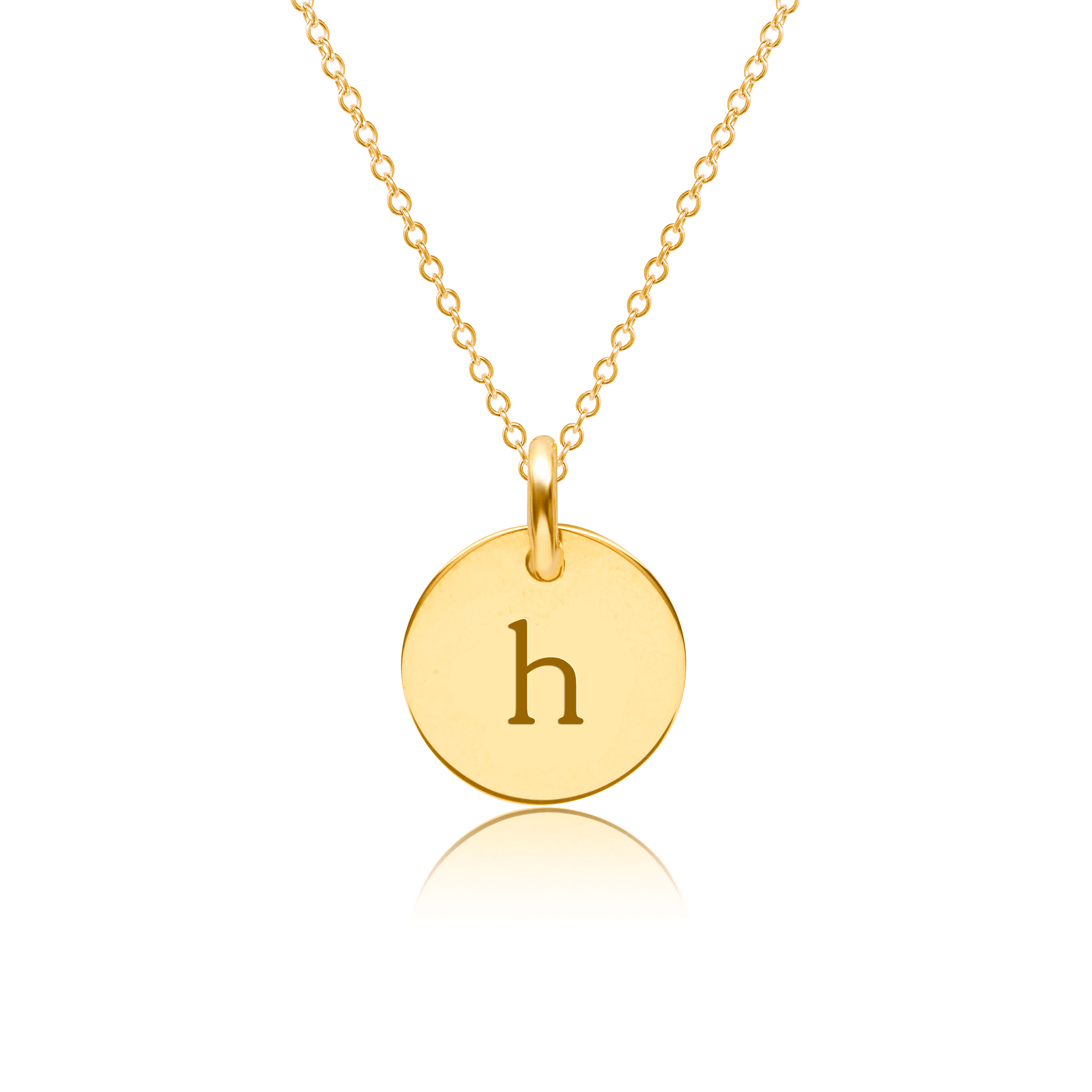 Mini Initial Circle Tag Necklace - Lowercase