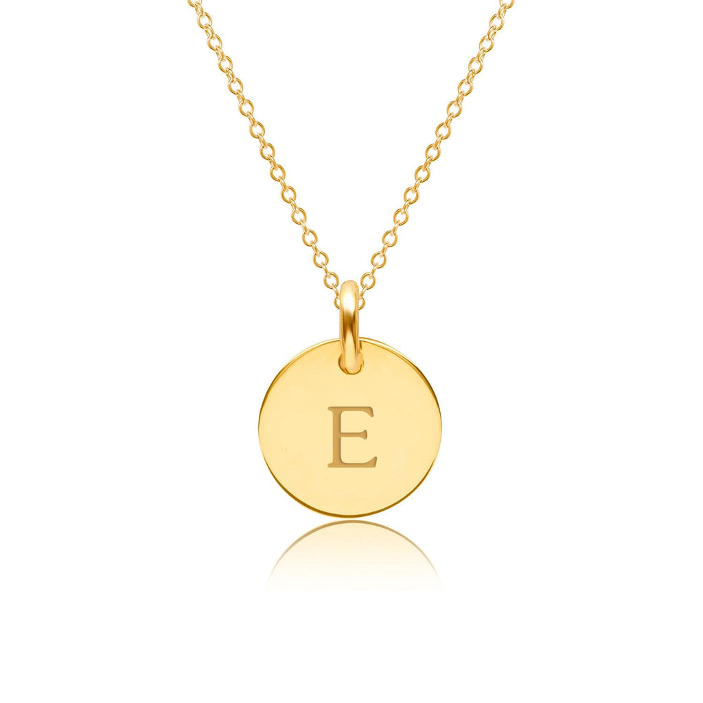 Gold Initial Circle Necklace - Uppercase