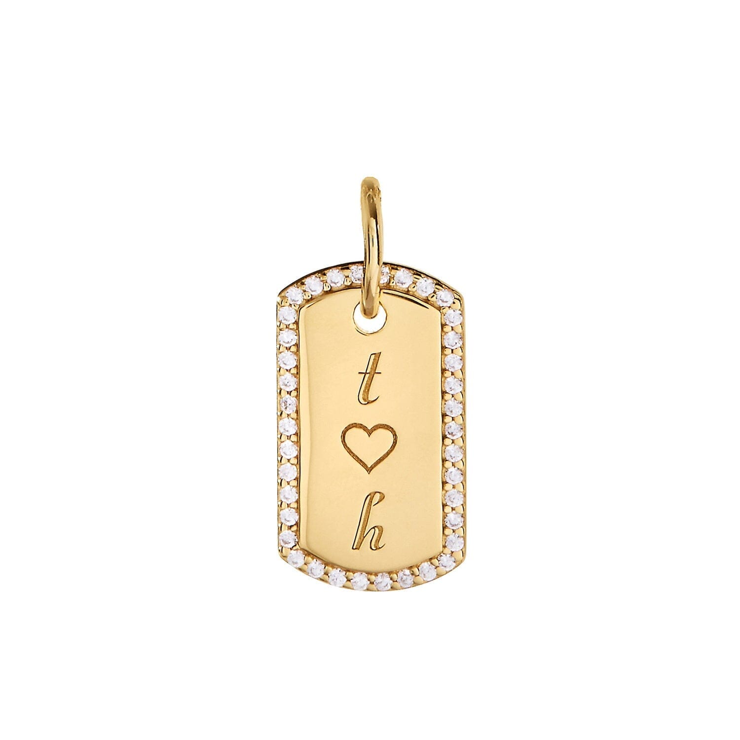 Pavé Small Dog Tag