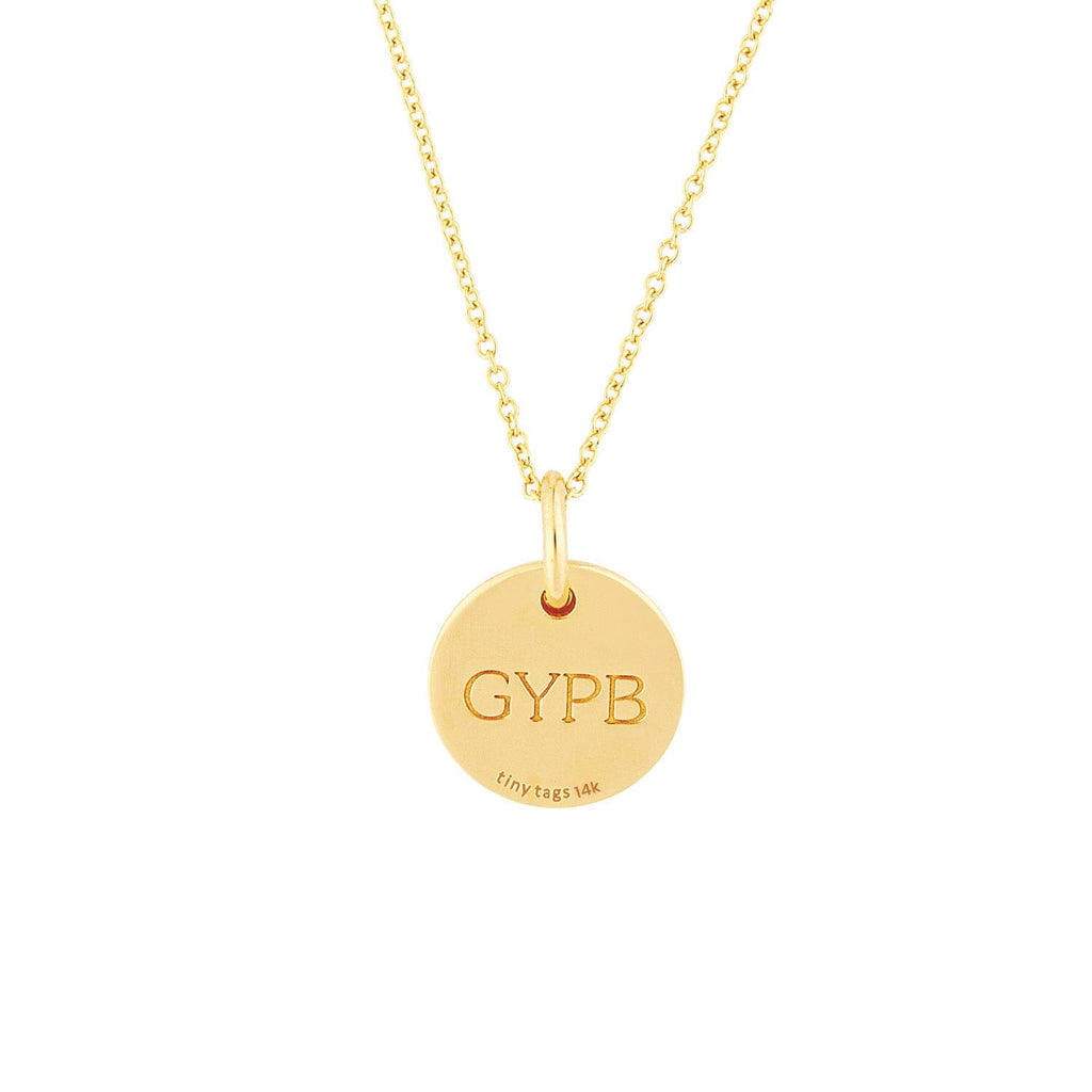 14k Gold 'GYPB' Flamingo Circle Necklace by Lindsey Gurk
