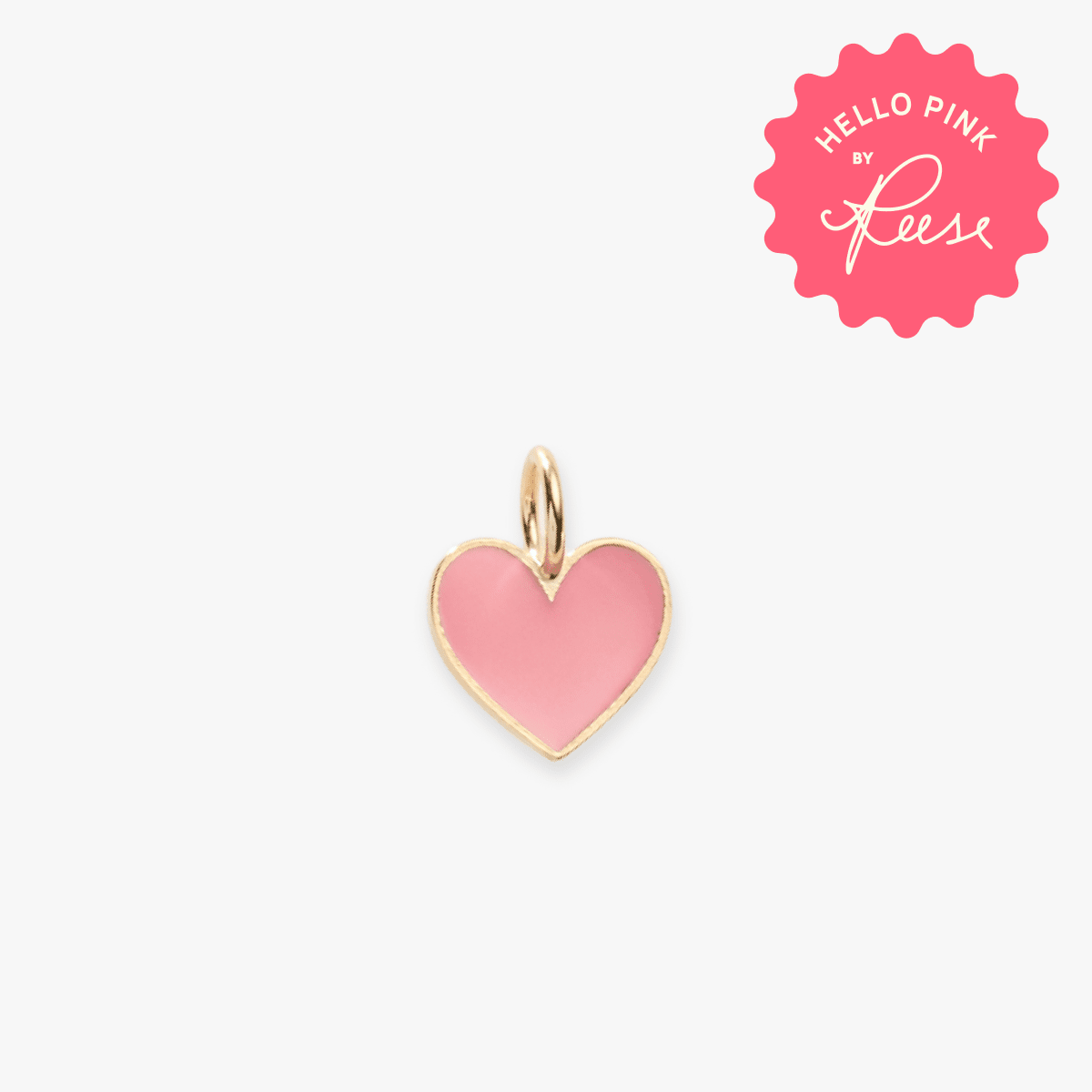 Hello Pink Enamel Heart Charm