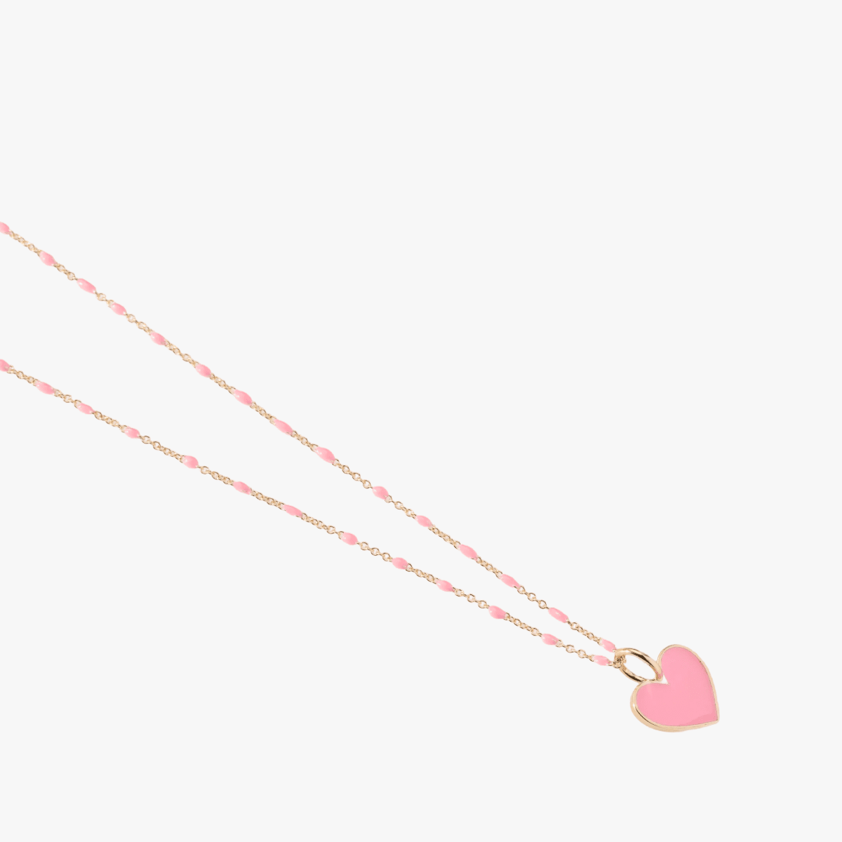 Hello Pink Enamel Heart Charm