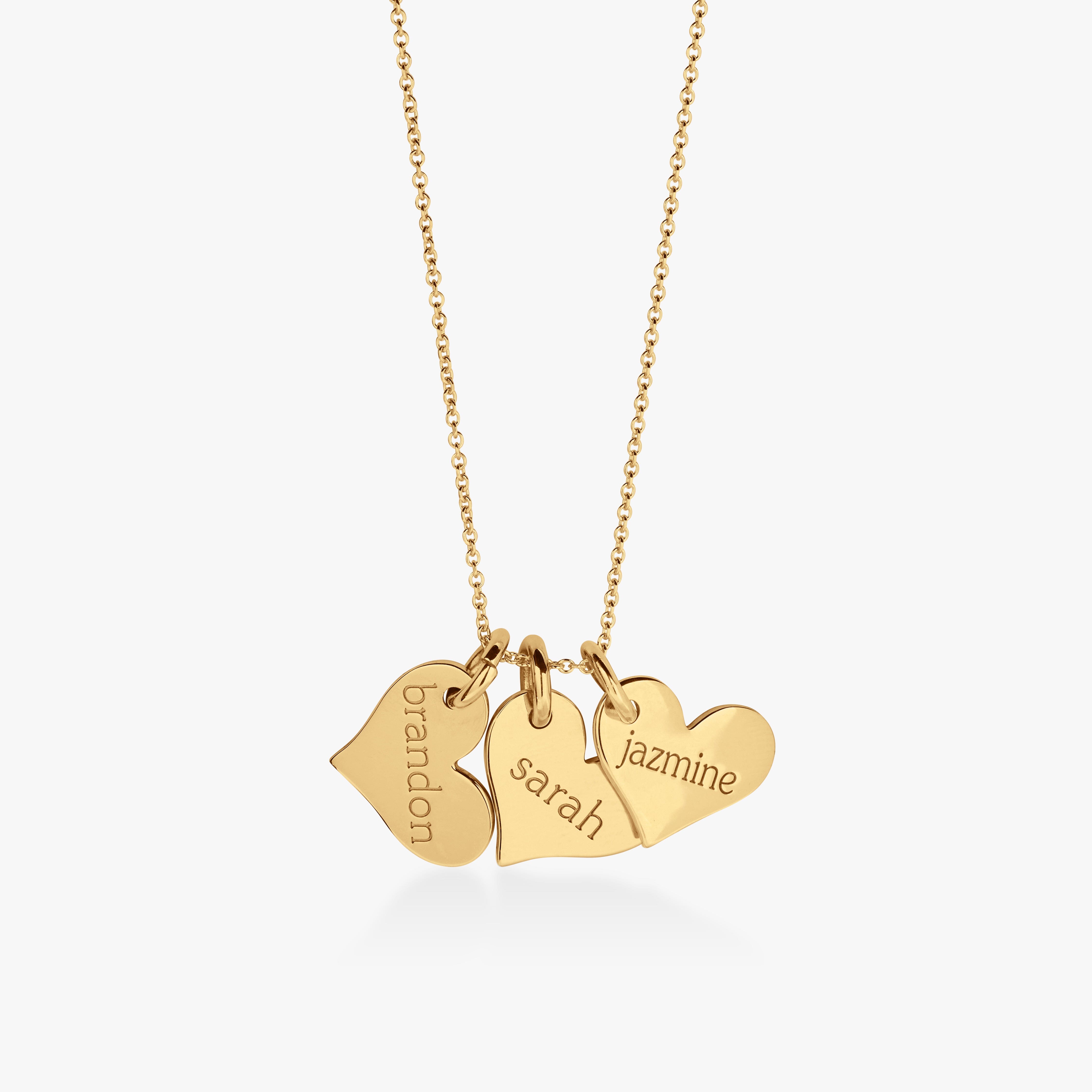 Heart Tag Necklace - 3 Tags