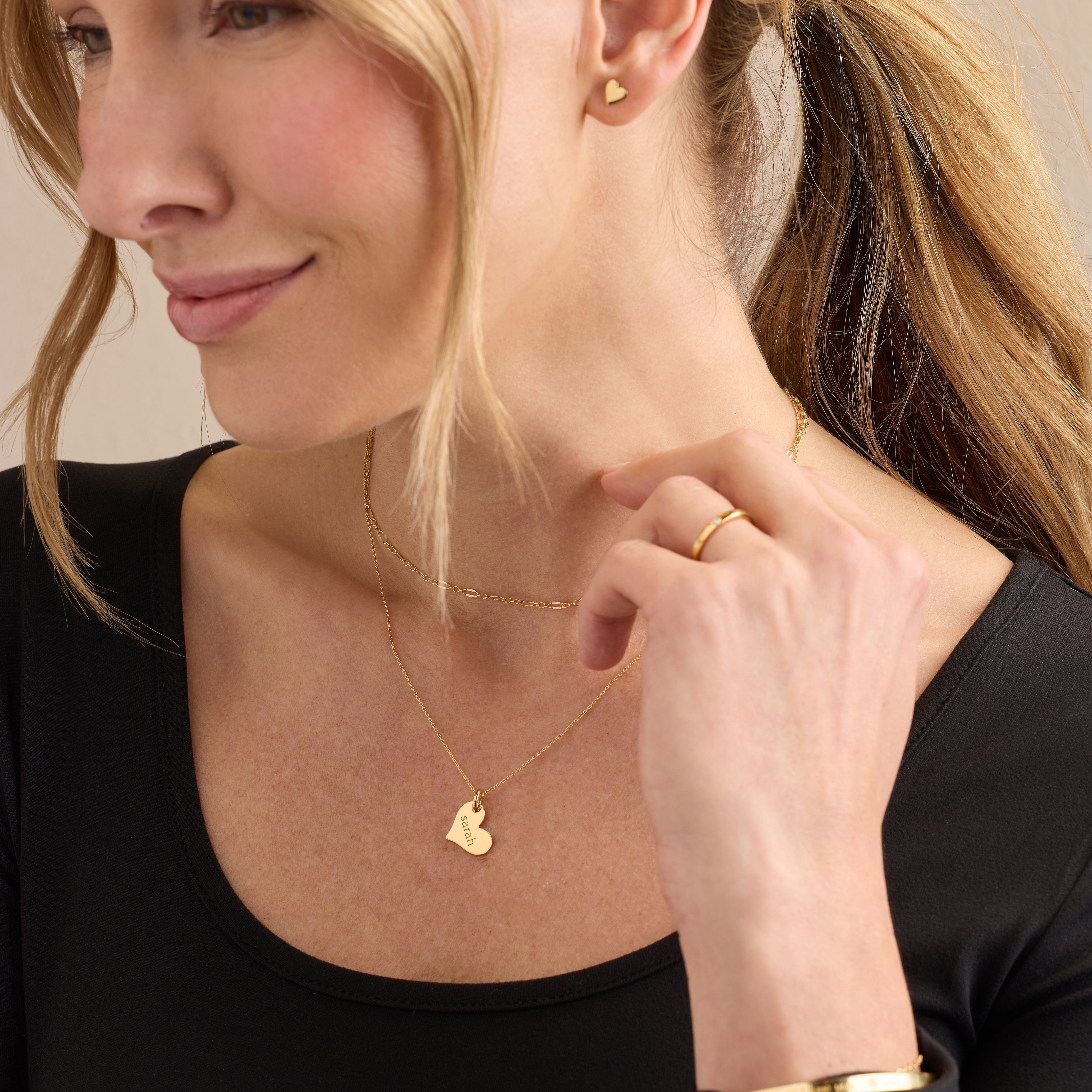 Heart Tag Necklace - 3 Tags